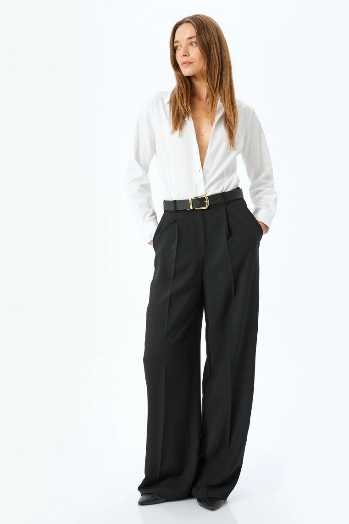 KOTON Uzun Kollu Slim Fit Klasik Poplin Gömlek