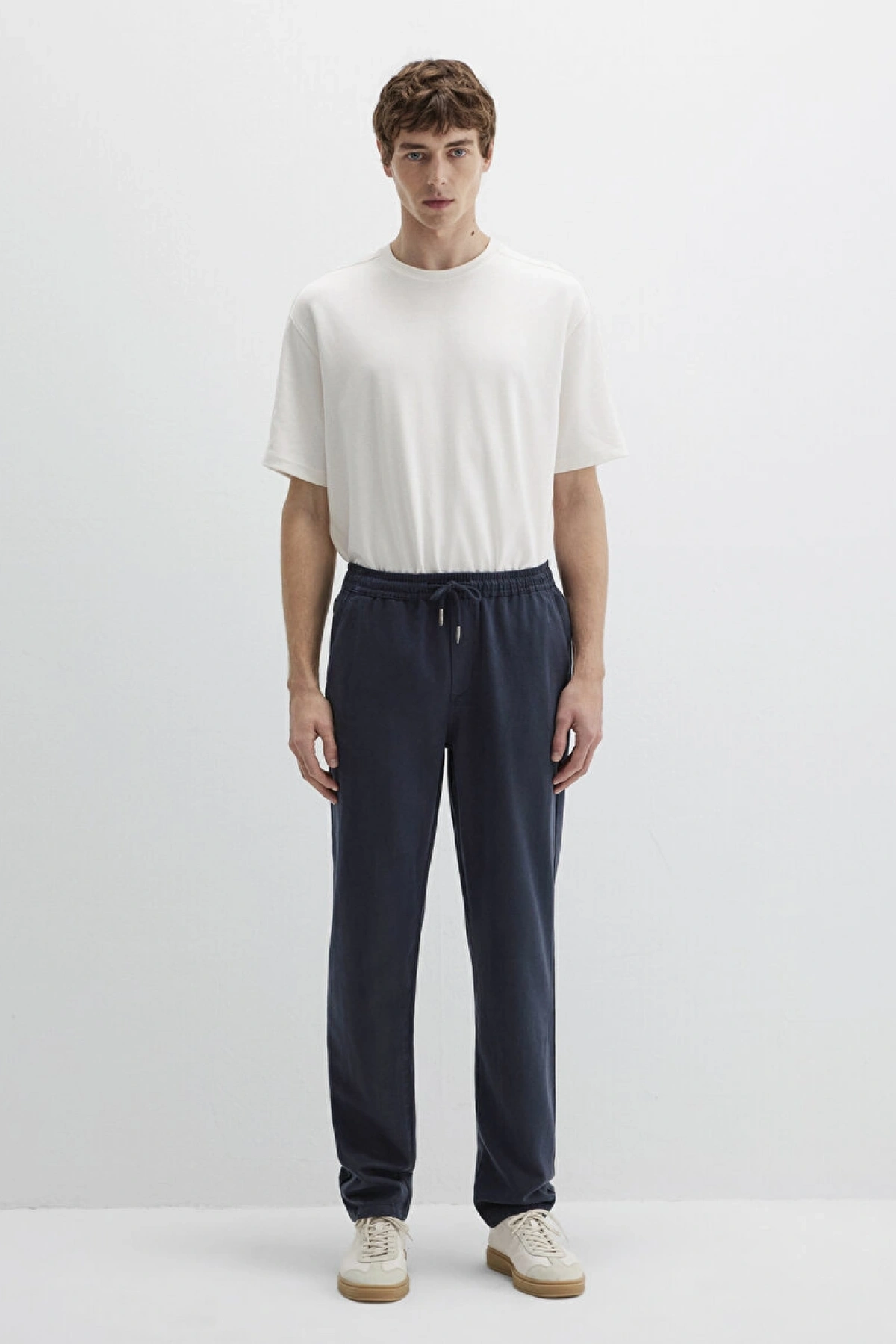 Lacivert Jogger Pantolon Regular StraightNormal BelDüz Paça