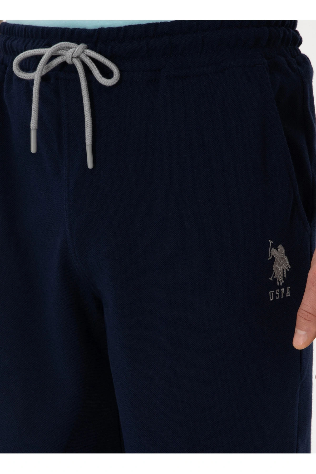 Lacivert Lastikli Bel Regular Fit Erkek Sweat Şort MARKO