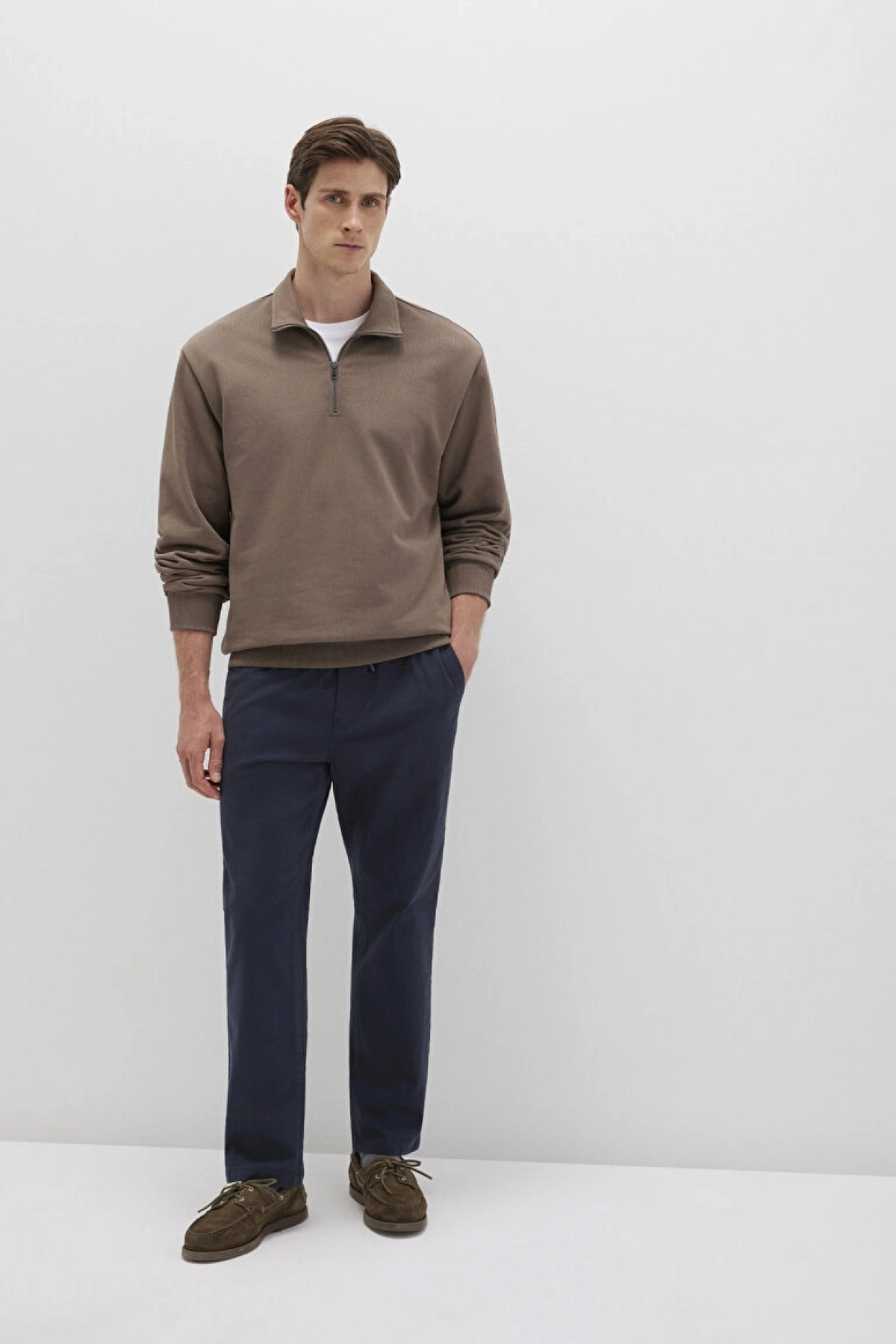 Lacivert Pantolon Slim StraightNormal BelDüz Paça