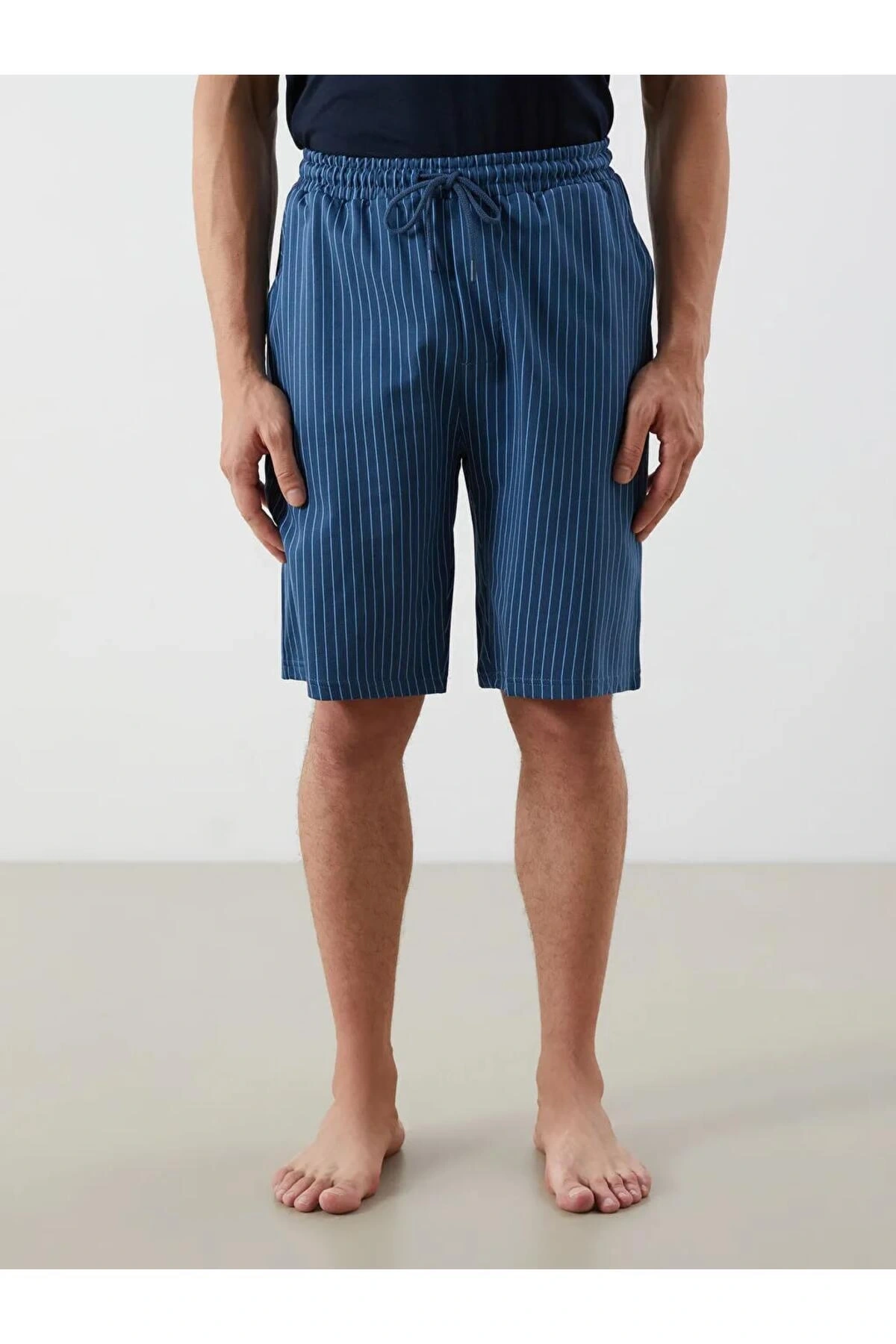 Lacivert Standart Kalıp Erkek Pijama Alt Şort