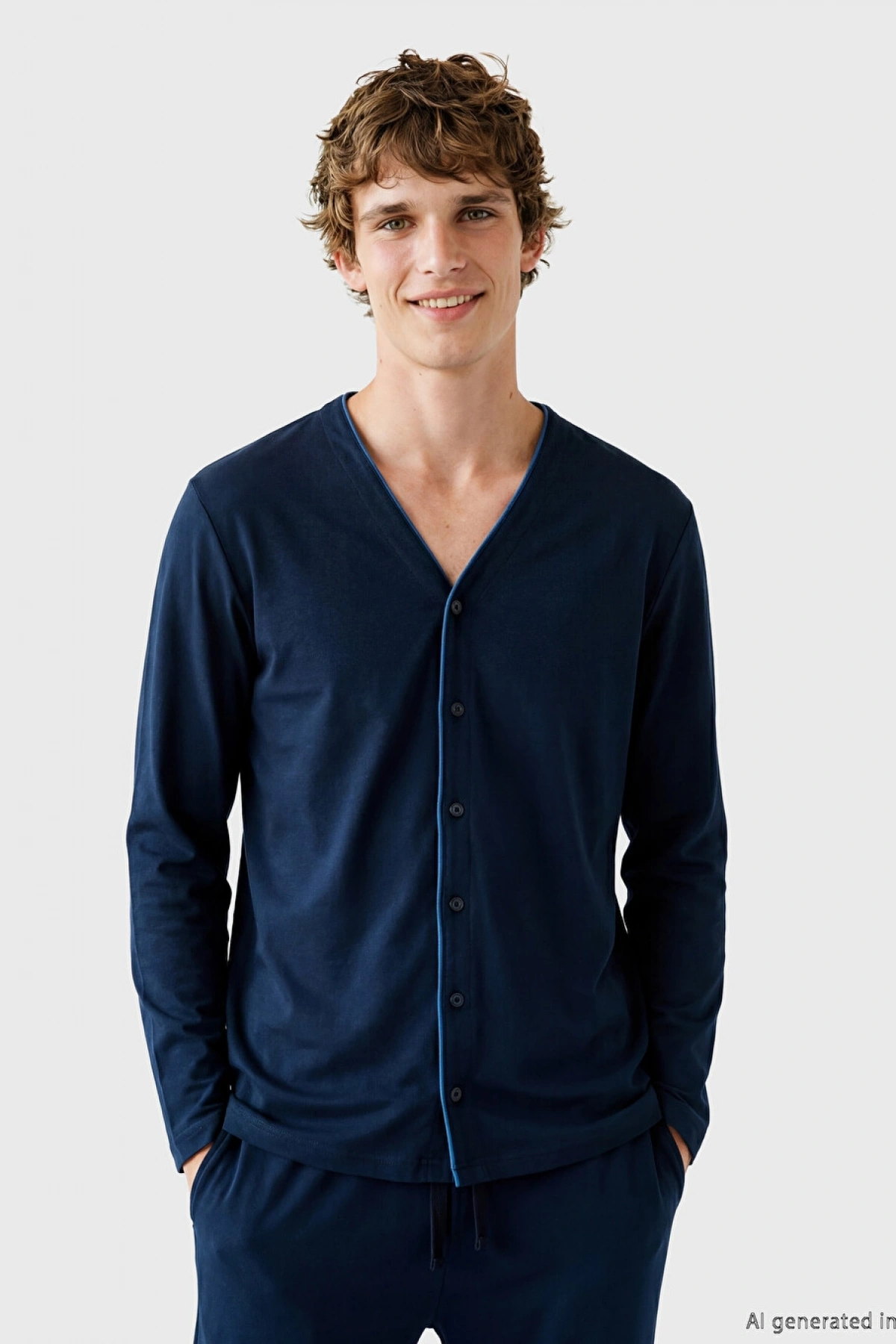 LC WAIKIKI Lacivert Standart Kalıp Erkek Pijama Takımı
