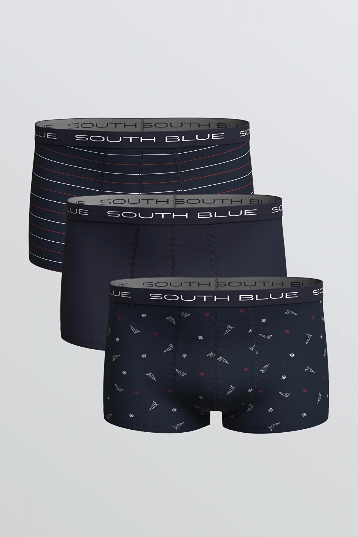 LC WAIKIKI Lacivert Standart Kalıp Pamuklu Esnek Erkek Boxer 3lü