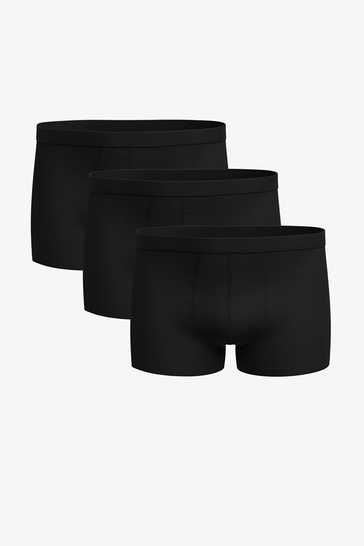 LC WAIKIKI Siyah Standart Kalıp Pamuklu Esnek Erkek Boxer 3lü