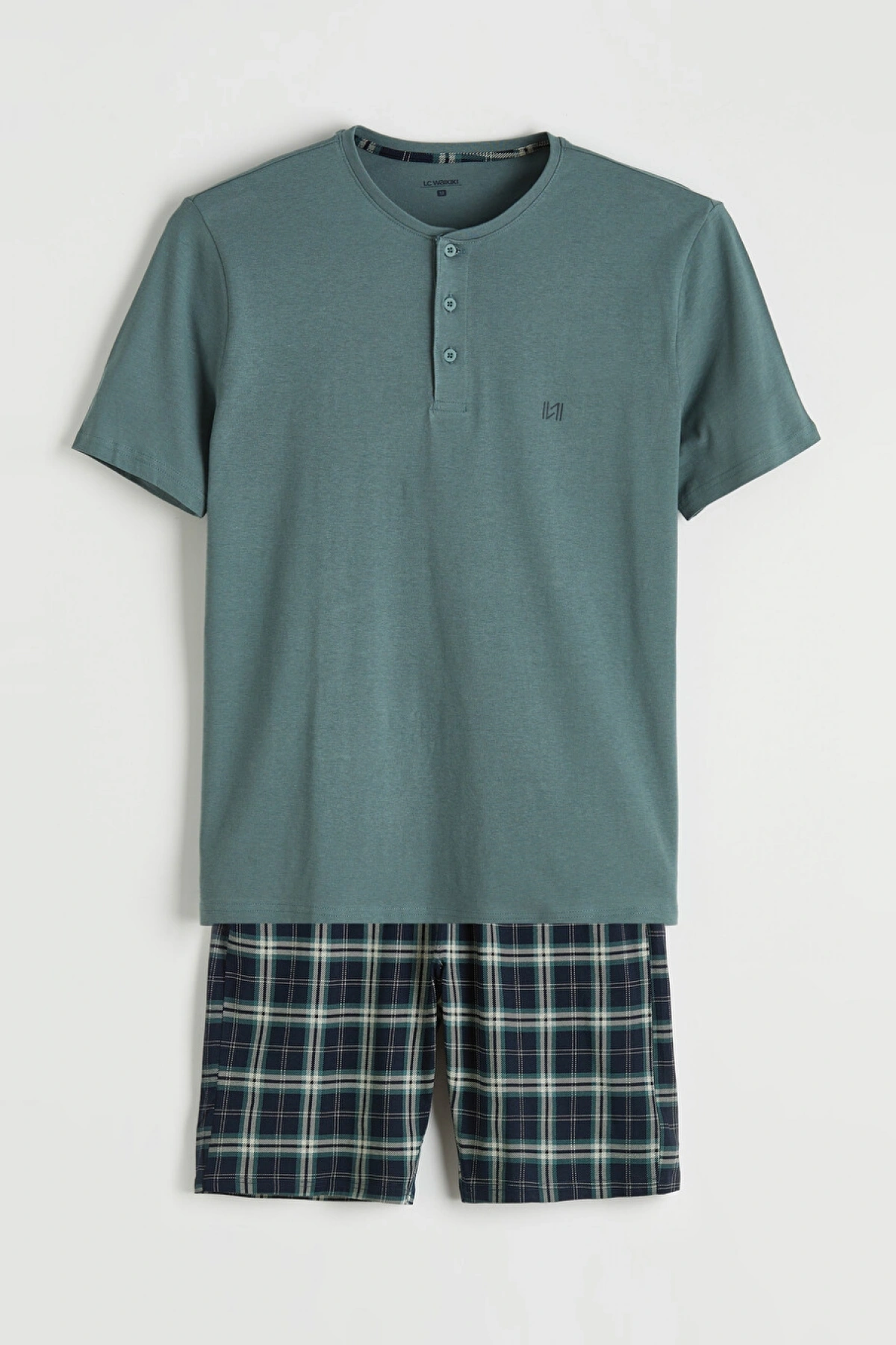 LC WAIKIKI Yeşil Standart Kalıp Erkek Şortlu Pijama Takımı