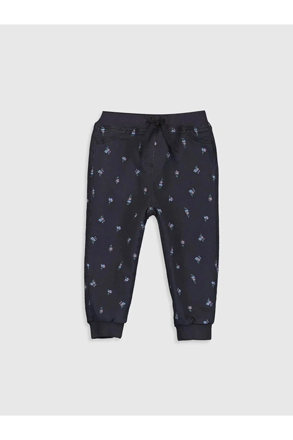 LCW baby Antrasit Kız Bebek Jogger Pantolon