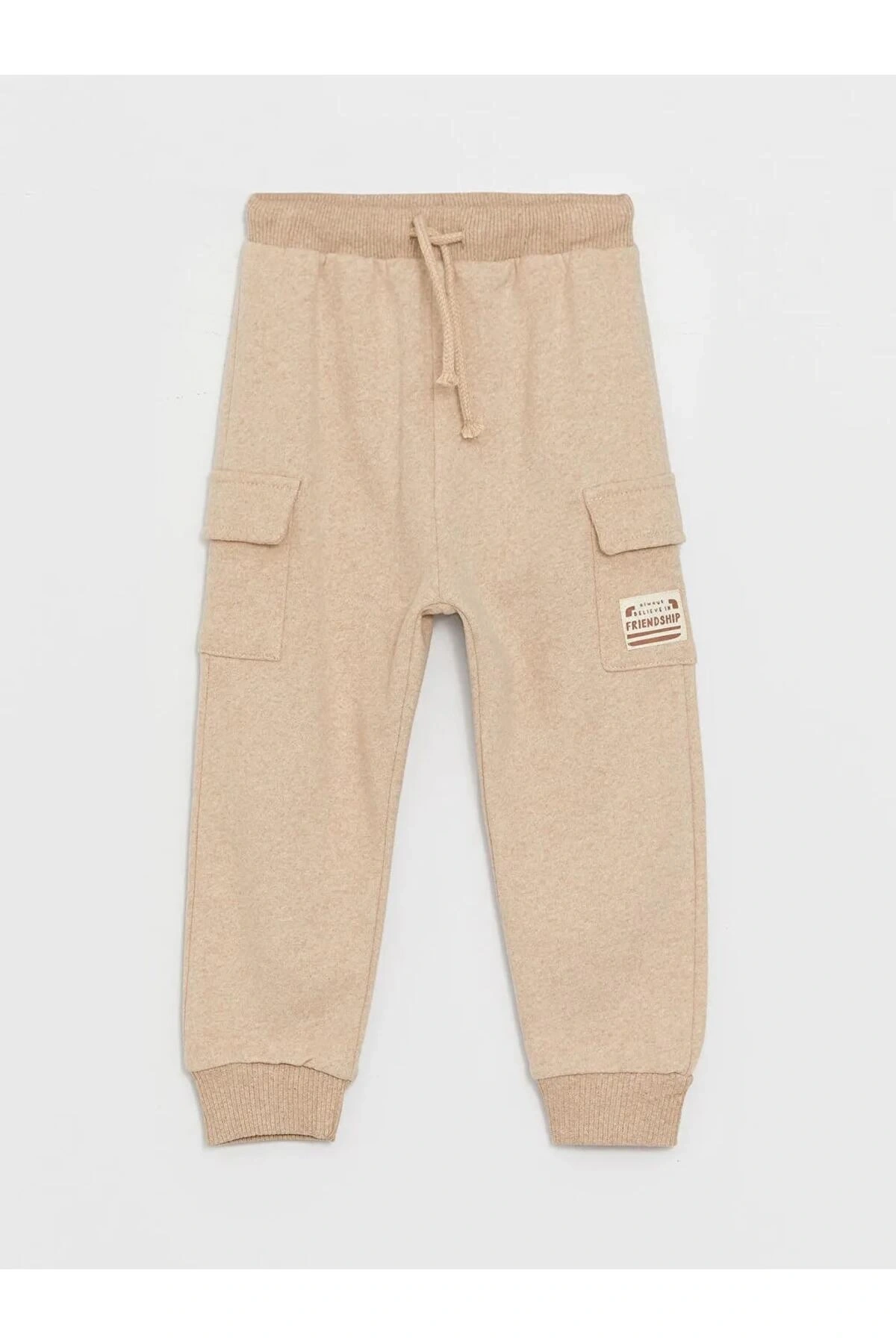 LCW baby Bej Beli Lastikli Basic Erkek Bebek Jogger Eşofman Altı