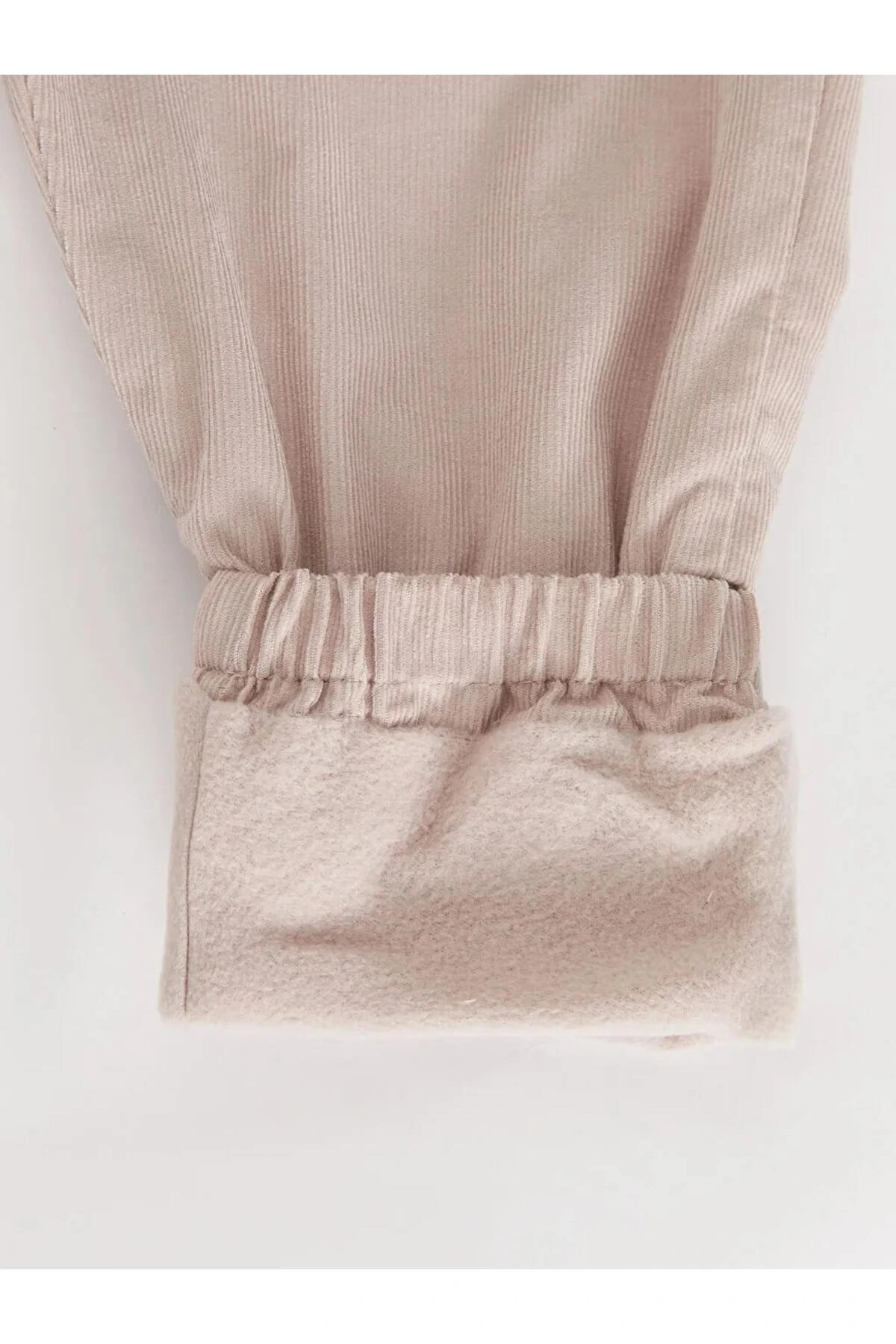 LCW baby Bej Beli Lastikli Basic Kız Bebek Jogger Pantolon