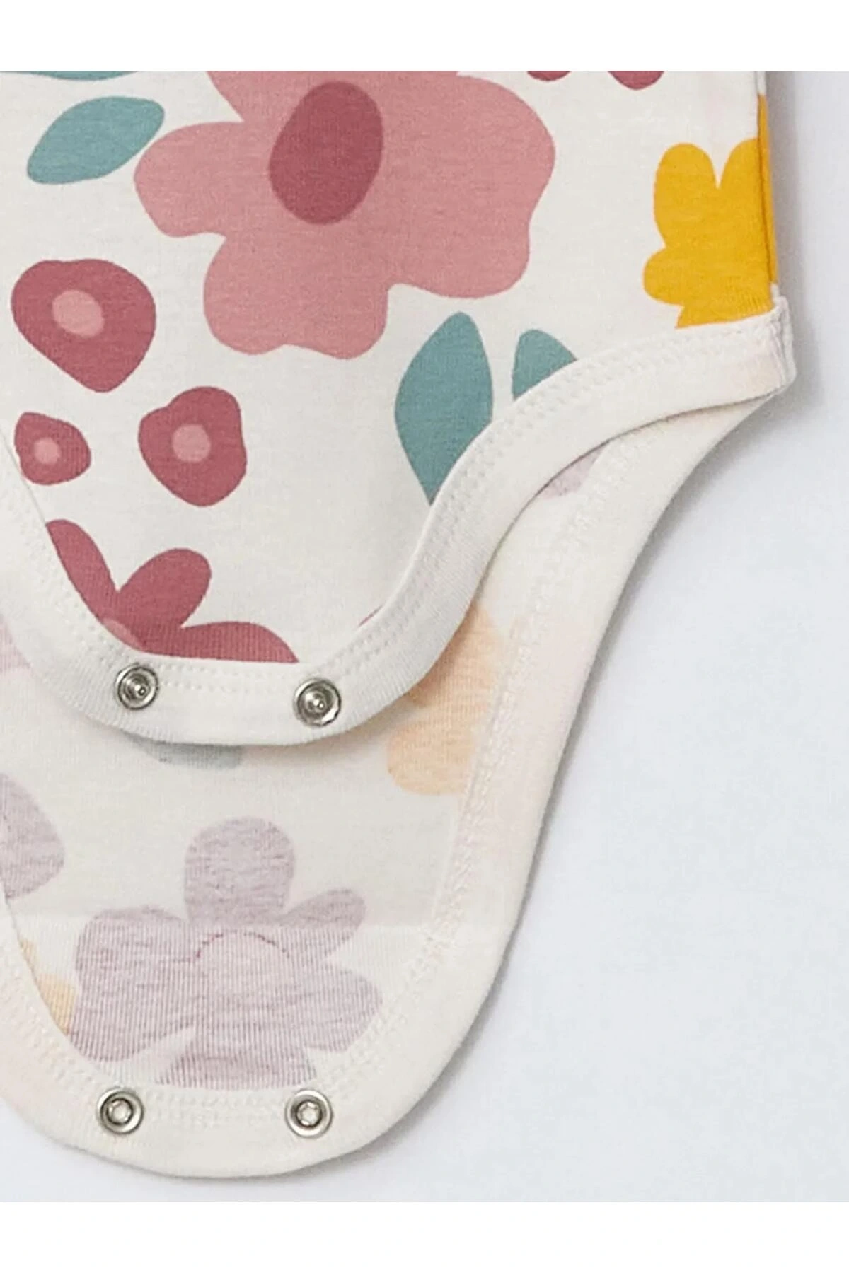 LCW baby Bej Bisiklet Yaka Kız Bebek Çıtçıtlı Body 3lü