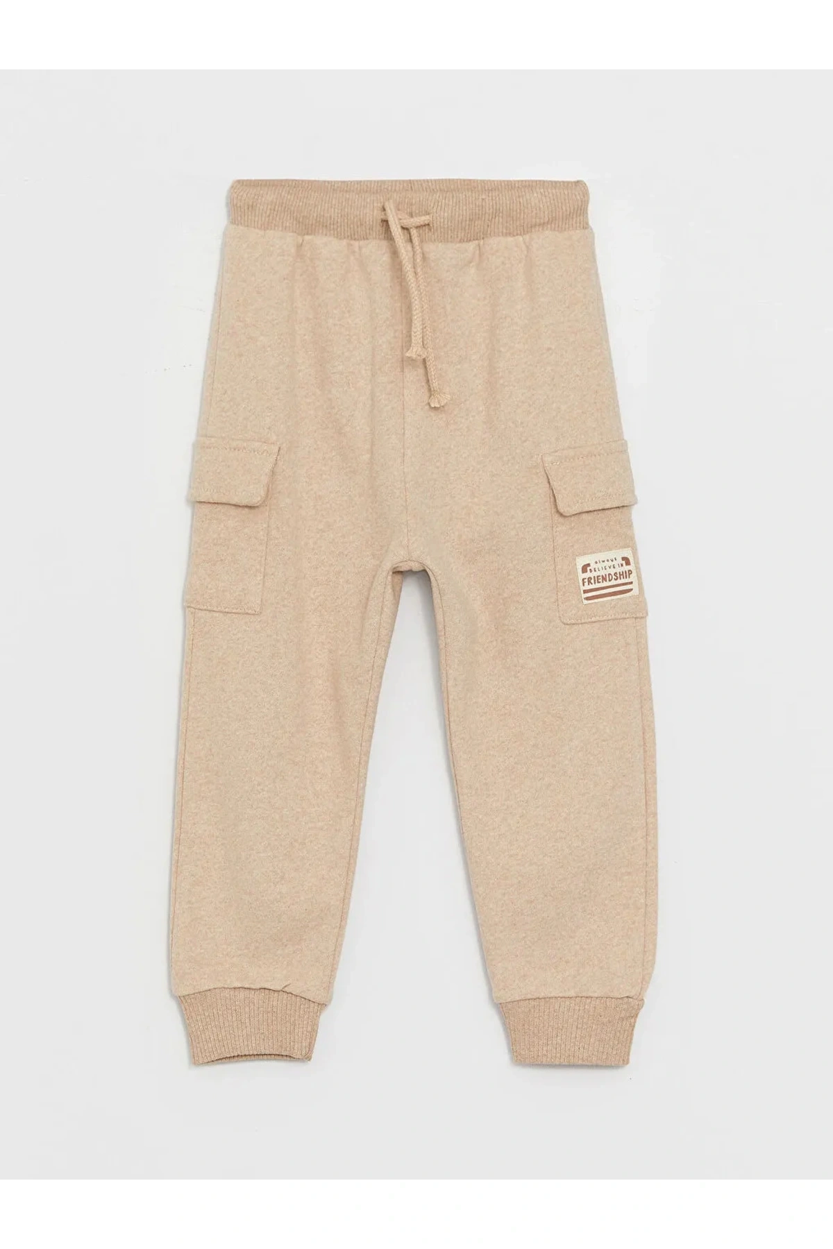 LCW baby Bej Beli Lastikli Basic Erkek Bebek Jogger Eşofman Altı
