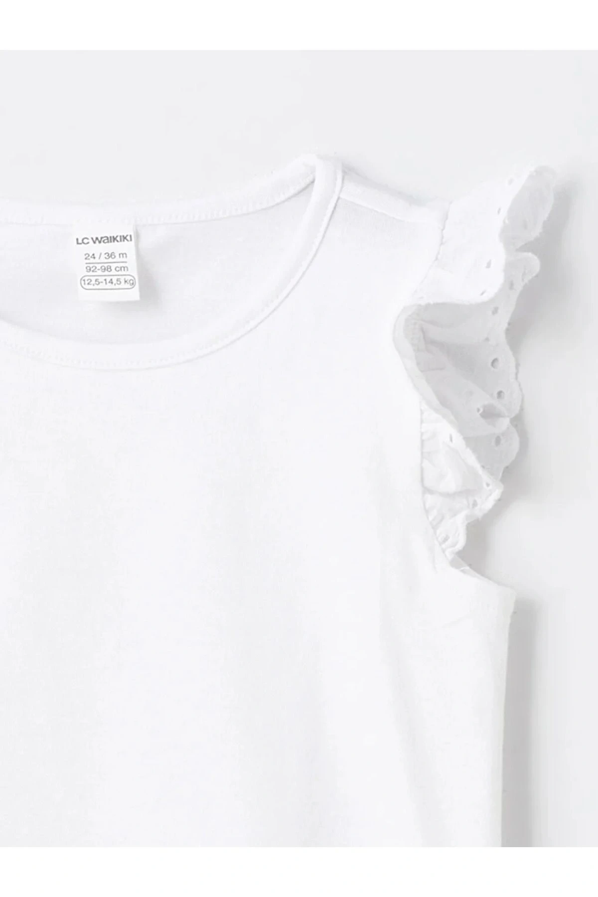 LCW baby Bisiklet Yaka Basic Kız Bebek Atlet