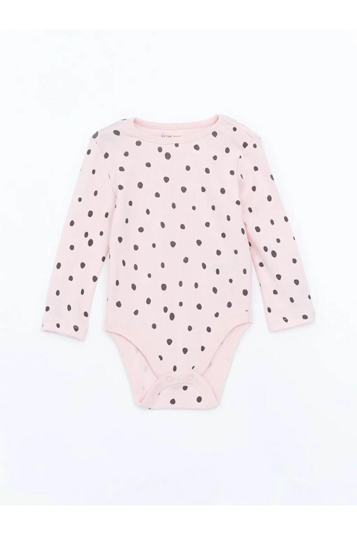 LCW baby Ekru Bisiklet Yaka Kız Bebek Çıtçıtlı Body 3lü