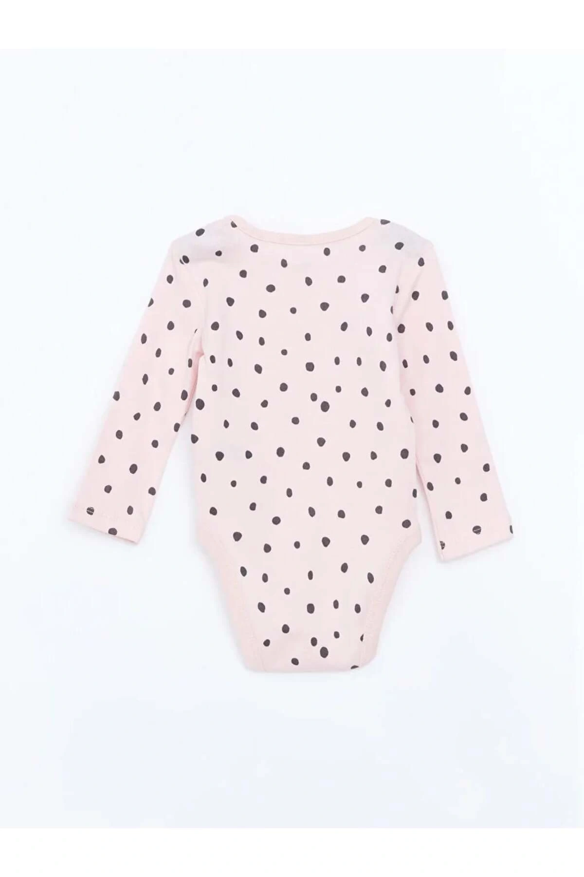LCW baby Ekru Bisiklet Yaka Kız Bebek Çıtçıtlı Body 3lü