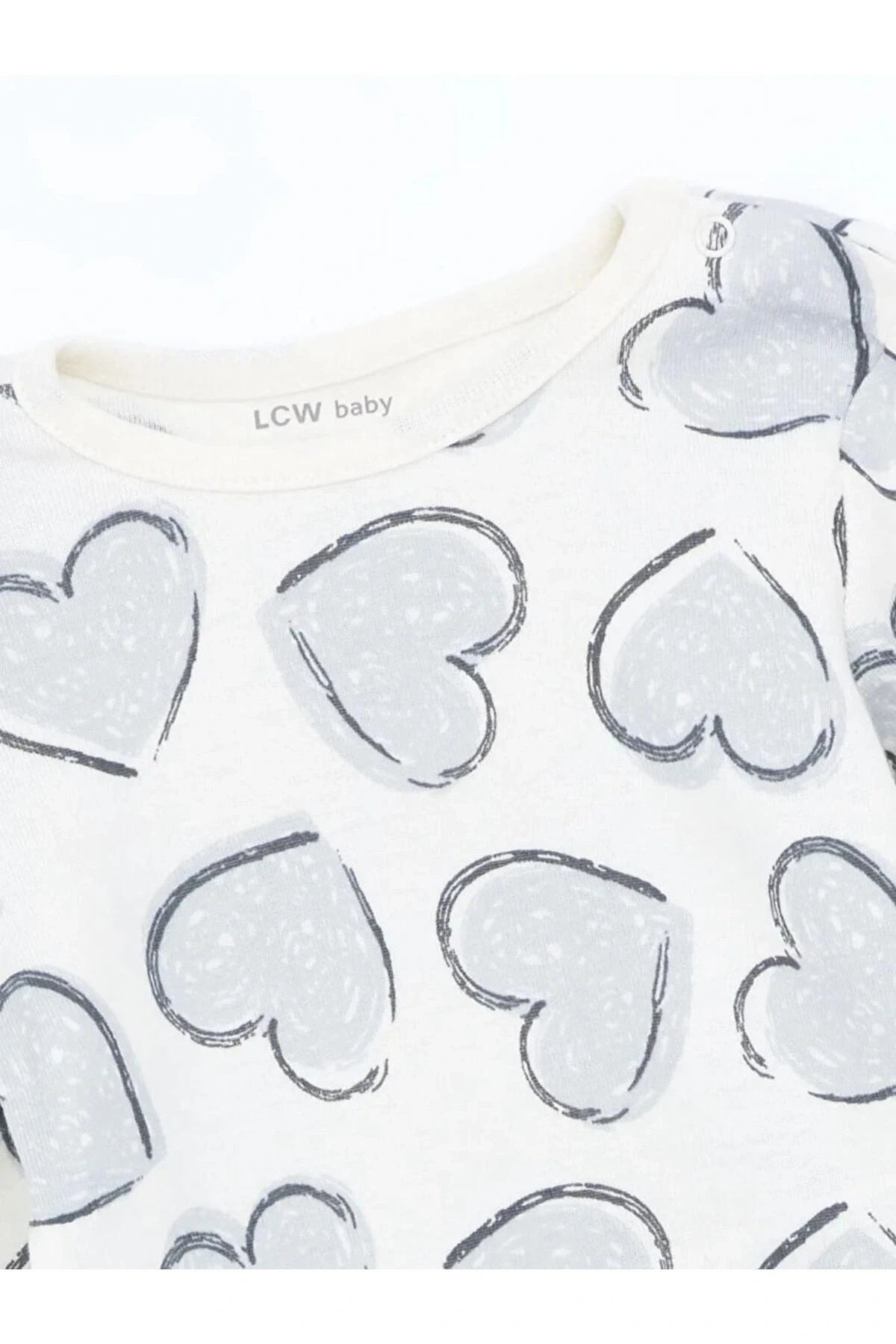 LCW baby Ekru Bisiklet Yaka Kız Bebek Çıtçıtlı Body 3lü
