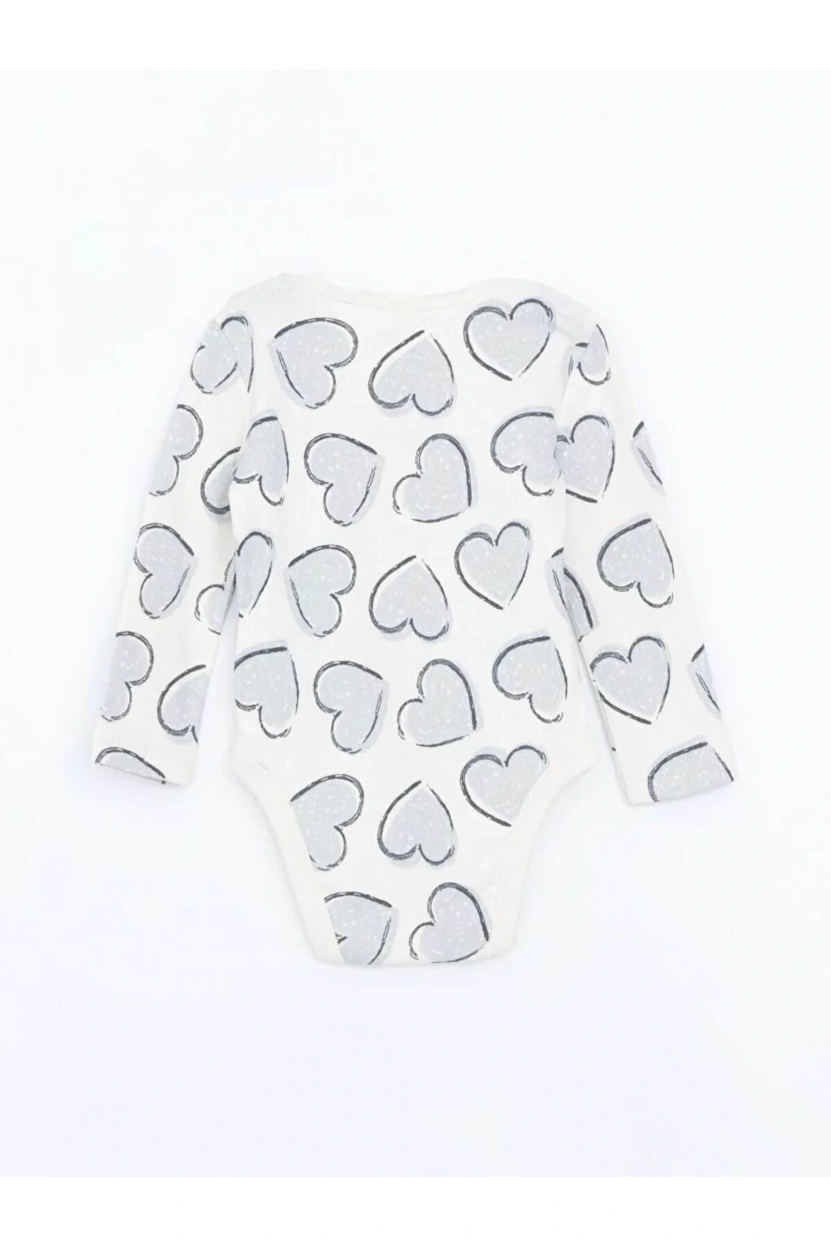 LCW baby Ekru Bisiklet Yaka Kız Bebek Çıtçıtlı Body 3lü
