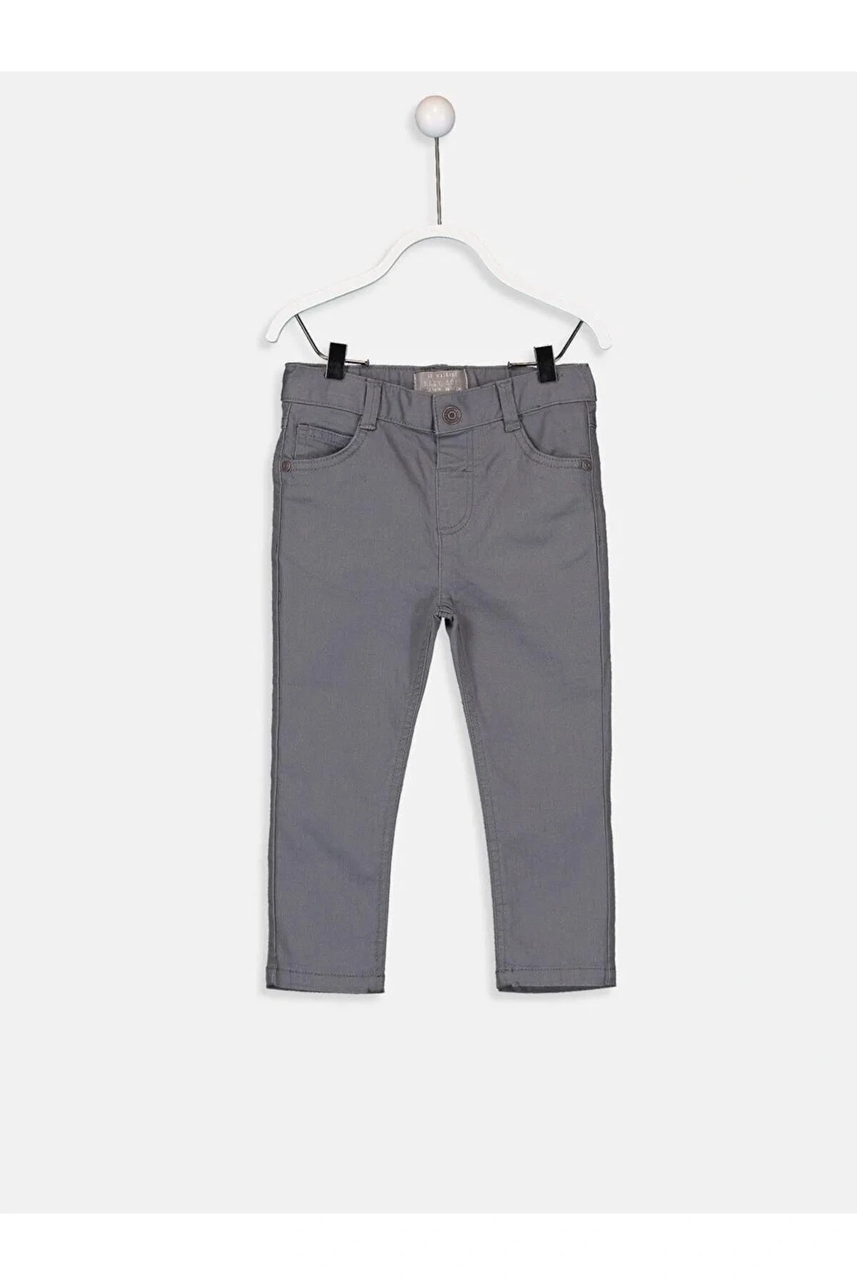 LCW baby Gri Basic Gabardin Erkek Bebek Pantolon