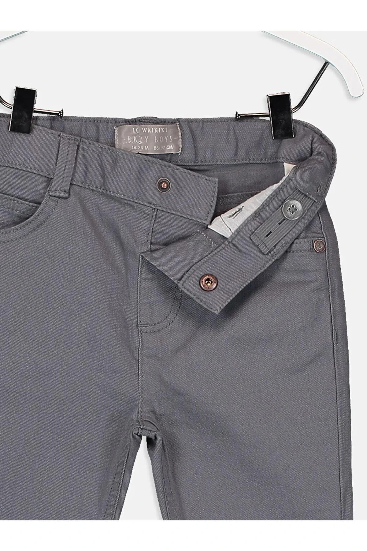 LCW baby Gri Basic Gabardin Erkek Bebek Pantolon