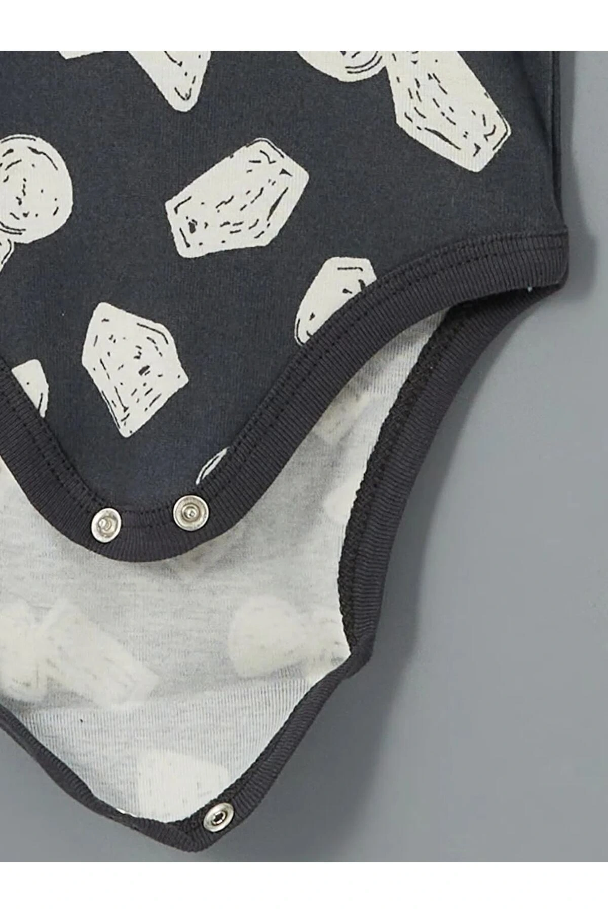 LCW baby Gri Bisiklet Yaka Baskılı Erkek Bebek Çıtçıtlı Body 3lü