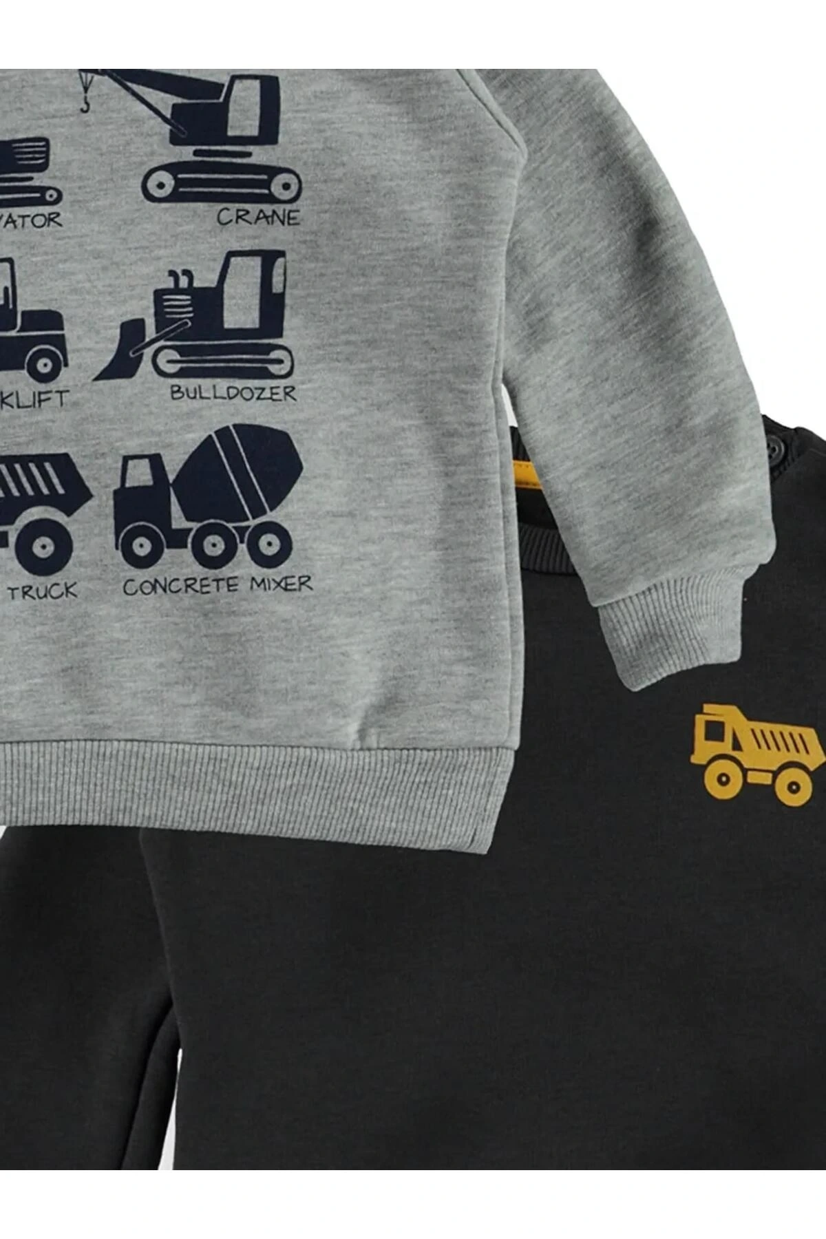 LCW baby Gri Erkek Bebek Baskılı Sweatshirt 2li