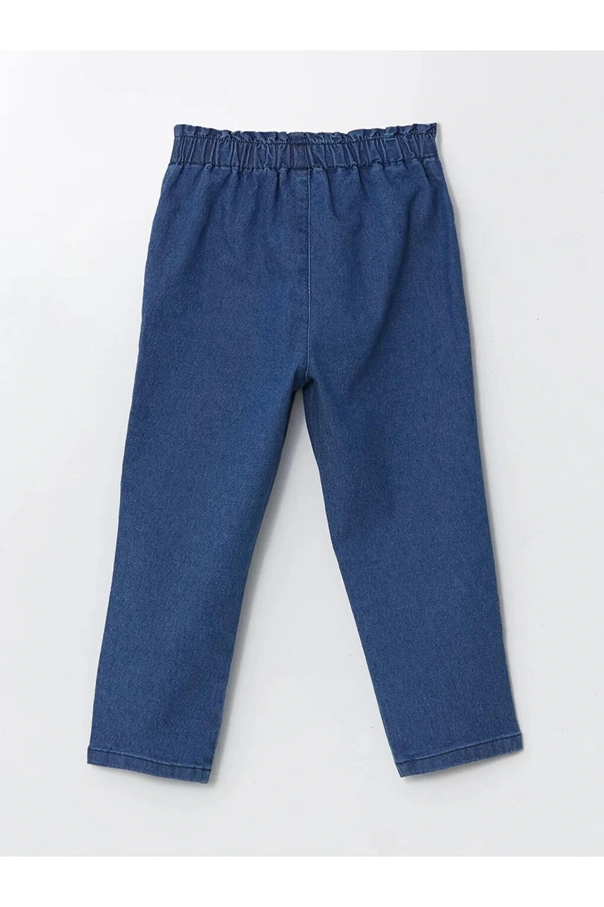LCW baby Indigo Beli Lastikli Kız Bebek Jean Pantolon