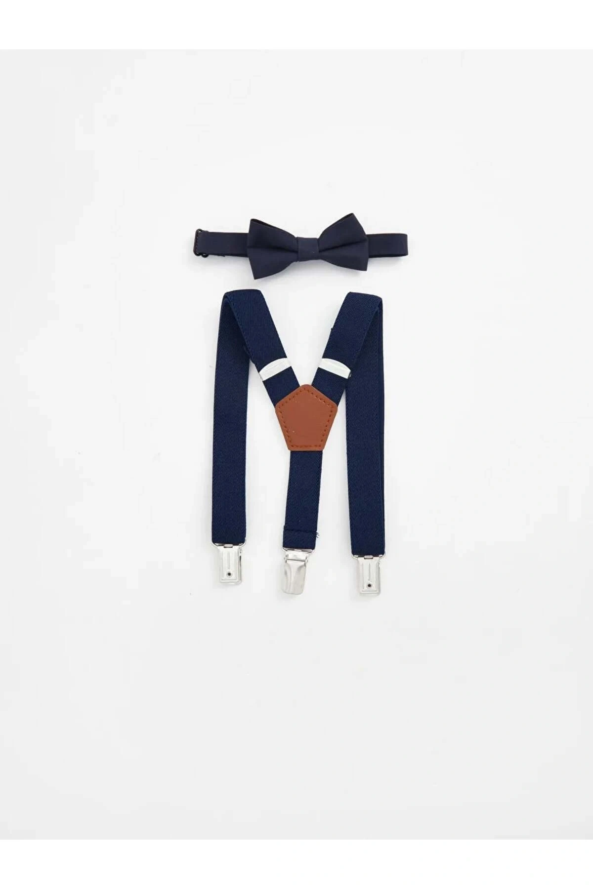 LCW baby Lacivert Erkek Bebek Pantolon Askısı ve Papyon 2li Takım