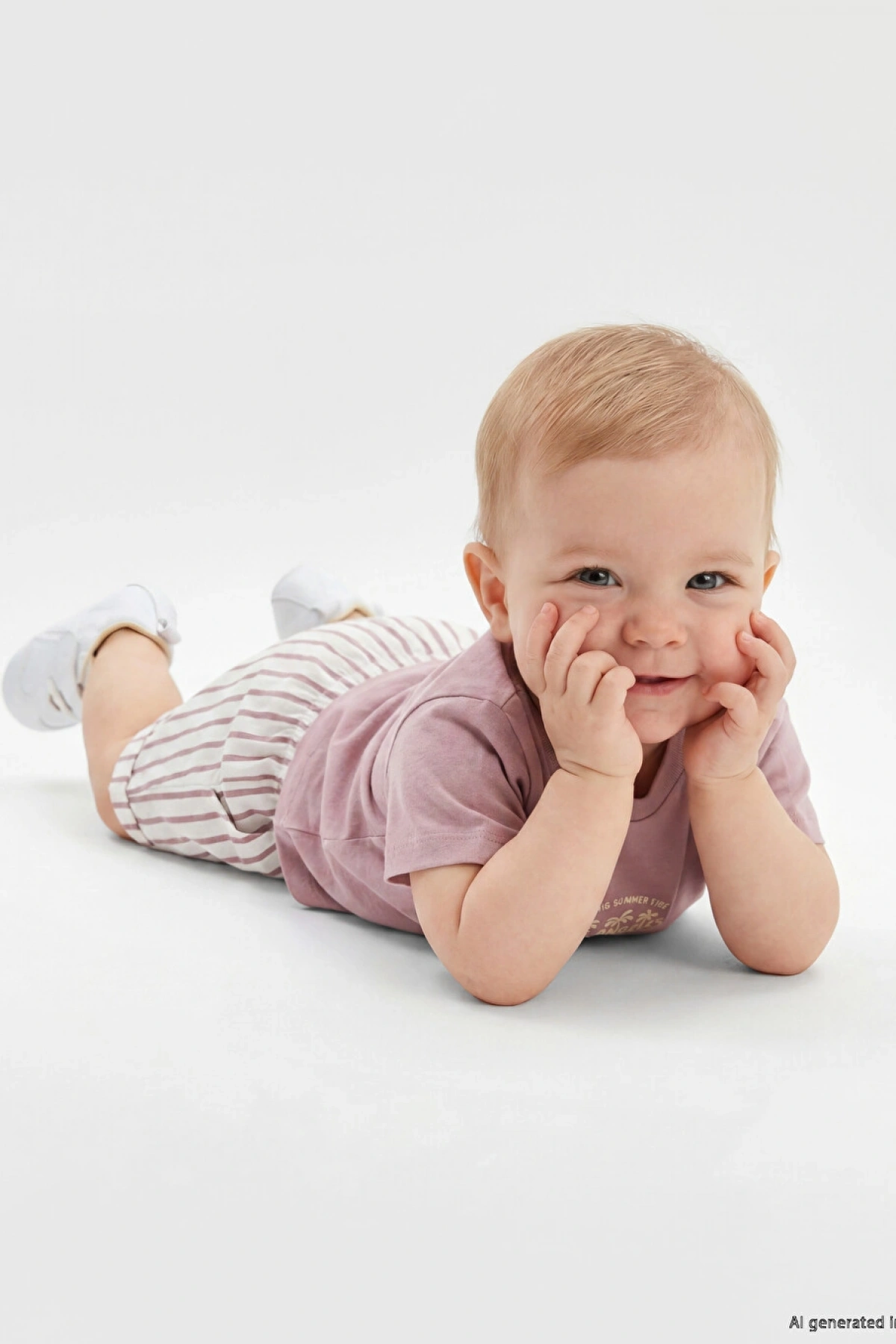 LCW baby Lila Los Angeles Baskılı Erkek Bebek Şortlu Takım