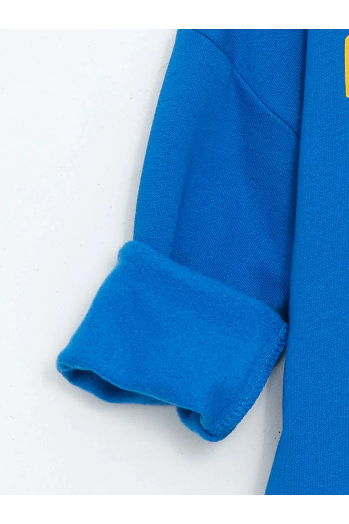 LCW baby Mavi Nostaljik Maymun Baskılı Erkek Çocuk Sweatshirt