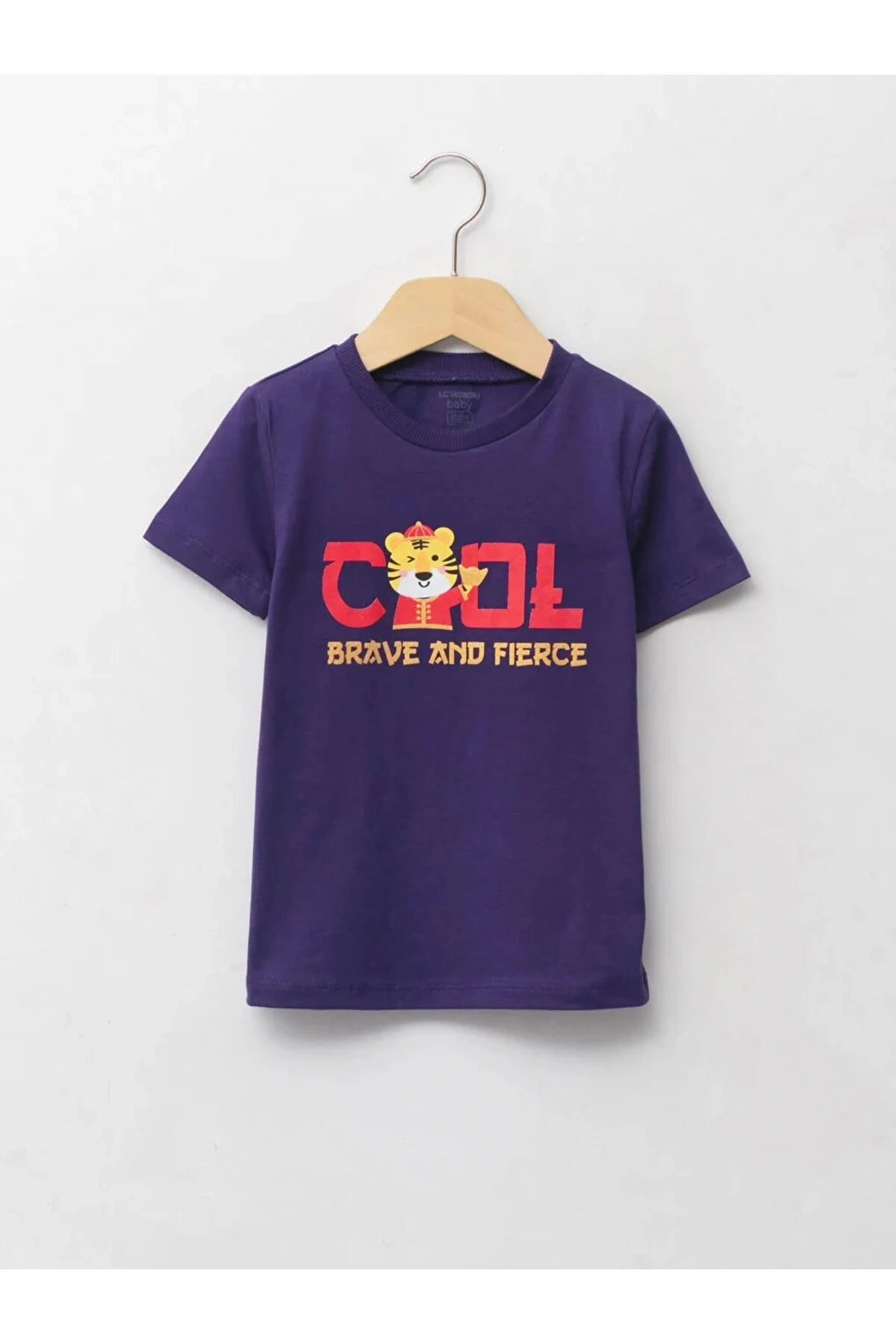 LCW baby Mor Bisiklet Yaka Kısa Kollu Baskılı Erkek Bebek