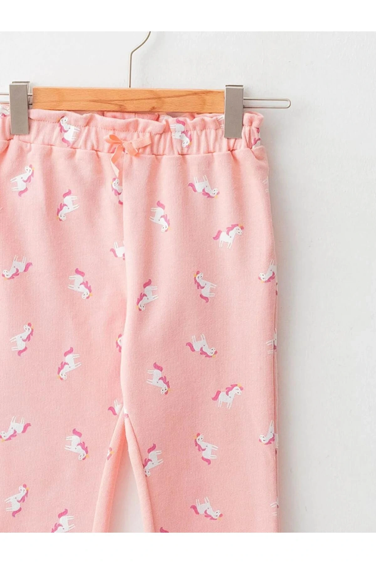 LCW baby Pembe Beli Lastikli Desenli Pamuklu Kız Bebek Eşofman Altı