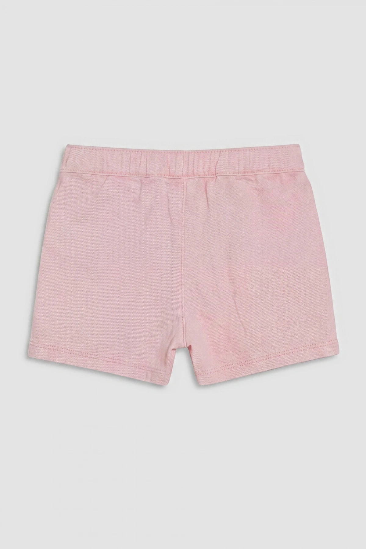 LCW baby Pembe Beli Lastikli Kız Bebek Nakışlı Gabardin Şort