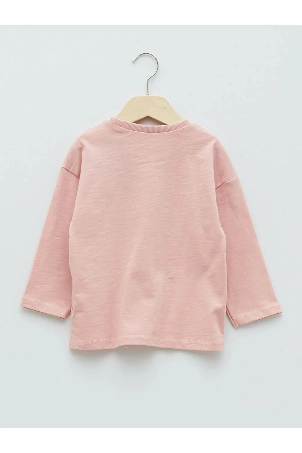 LCW baby Pembe Bisiklet Yaka Uzun Kollu Basic Erkek Bebek Tişört
