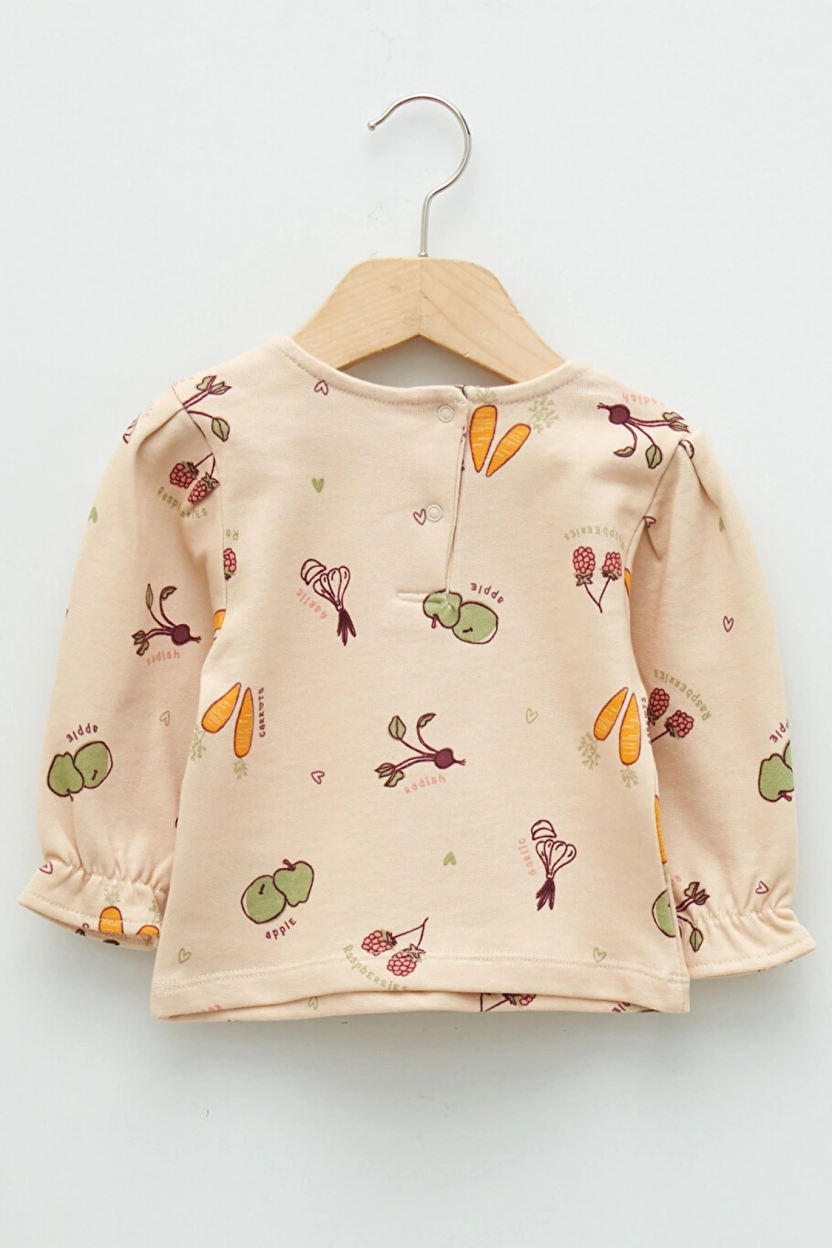 LCW baby Pembe Bisiklet Yaka Uzun Kollu Baskılı Pamuklu Kız Bebek Sweatshirt 2li