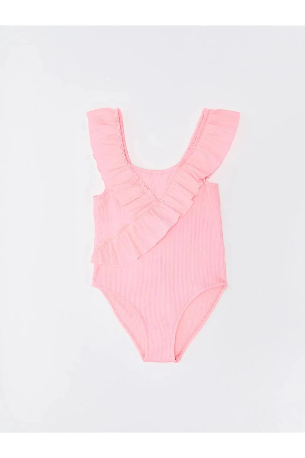 LCW baby Pembe Kare Yaka Basic Kız Bebek Mayo