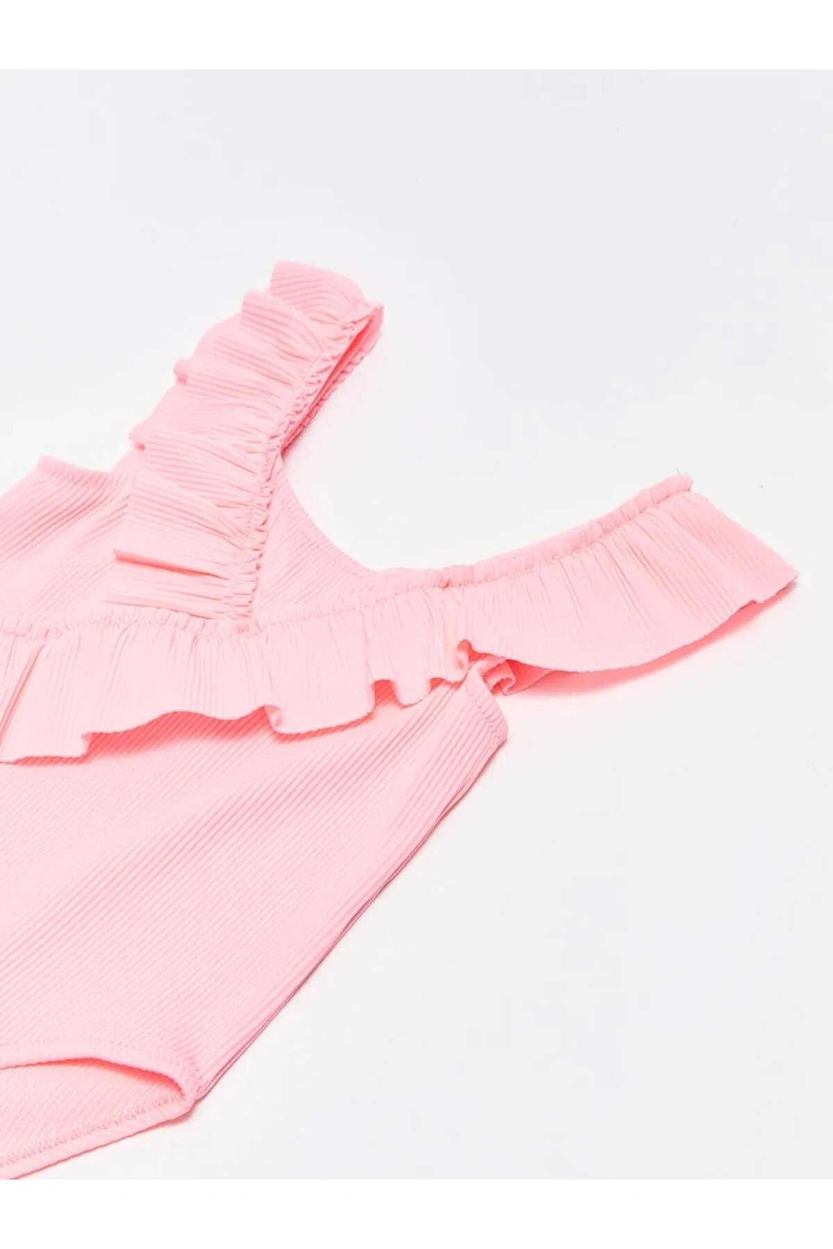 LCW baby Pembe Kare Yaka Basic Kız Bebek Mayo