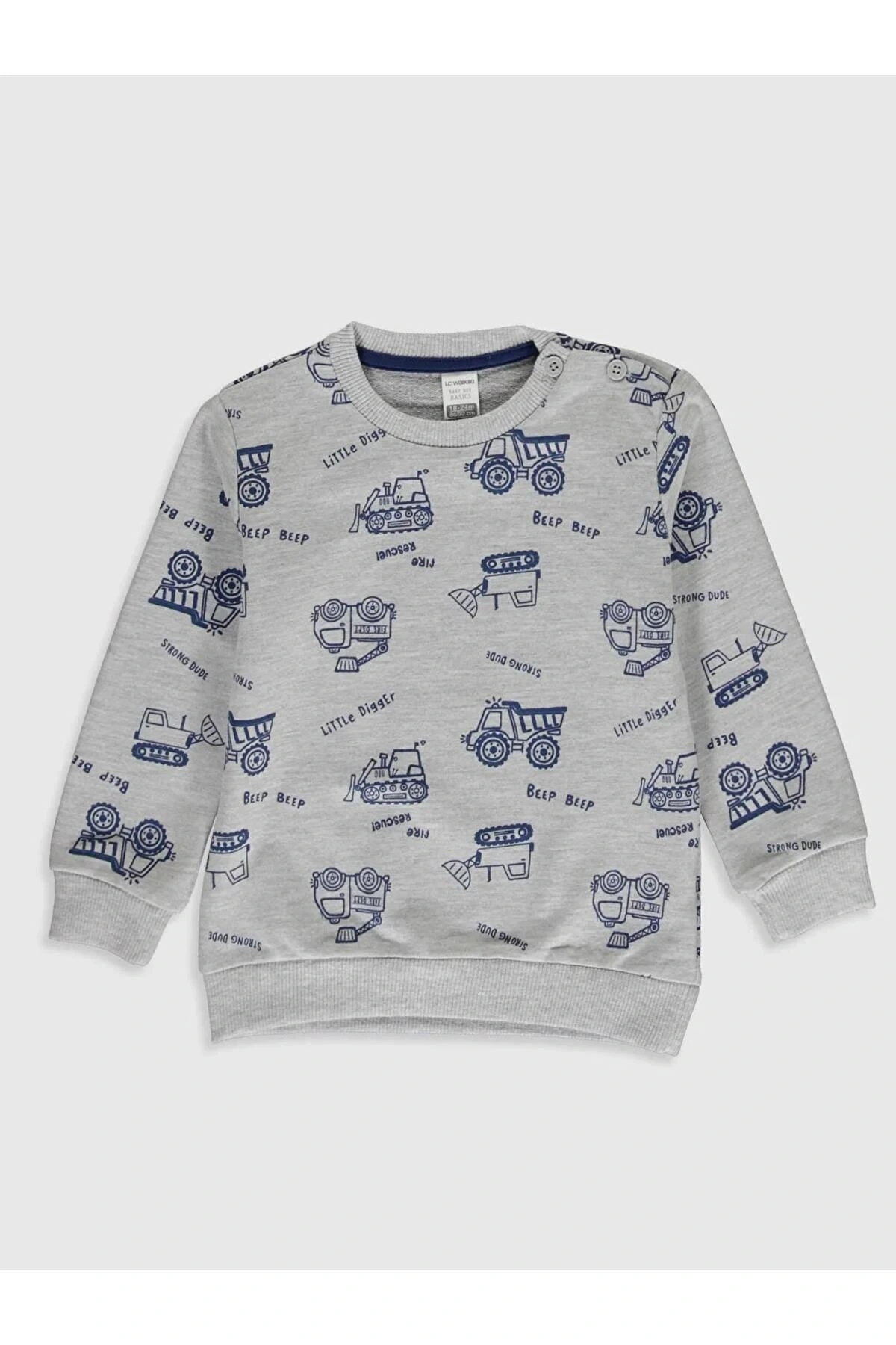 LCW baby Turkuaz Erkek Bebek Baskılı Sweatshirt 2li