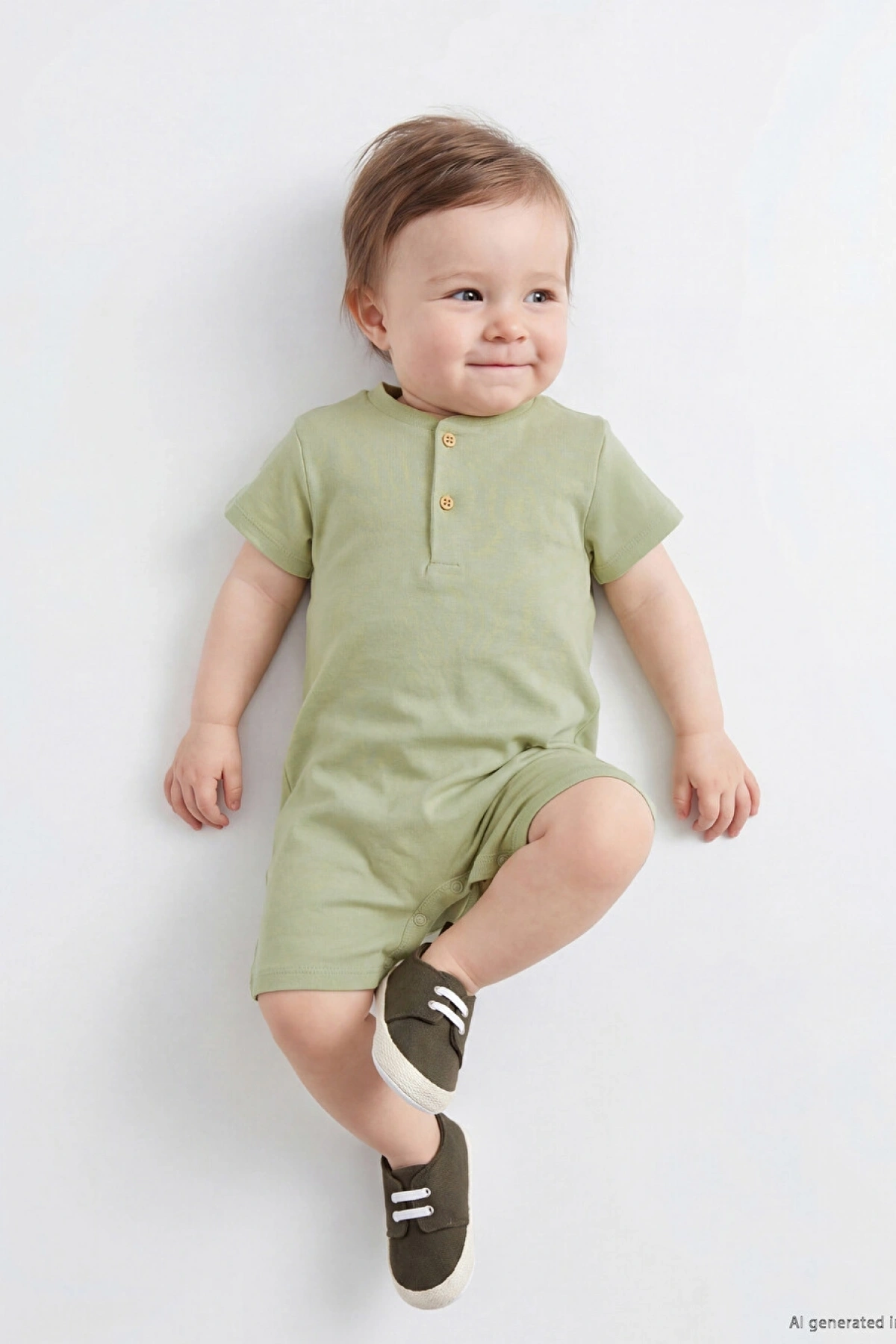 LCW baby Yeşil Baskılı Erkek Bebek Tulum 2li