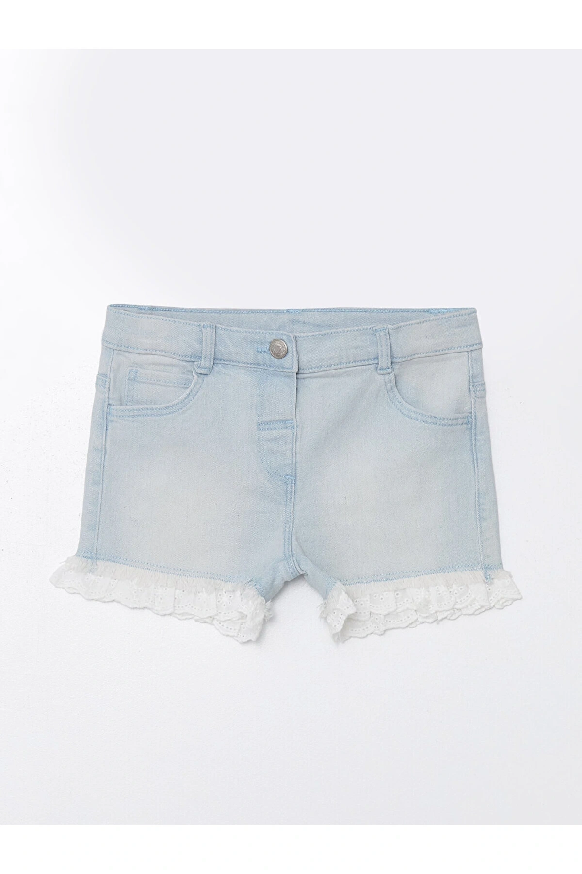 LCW Beli Lastikli Basic Kız Bebek Jean Şort