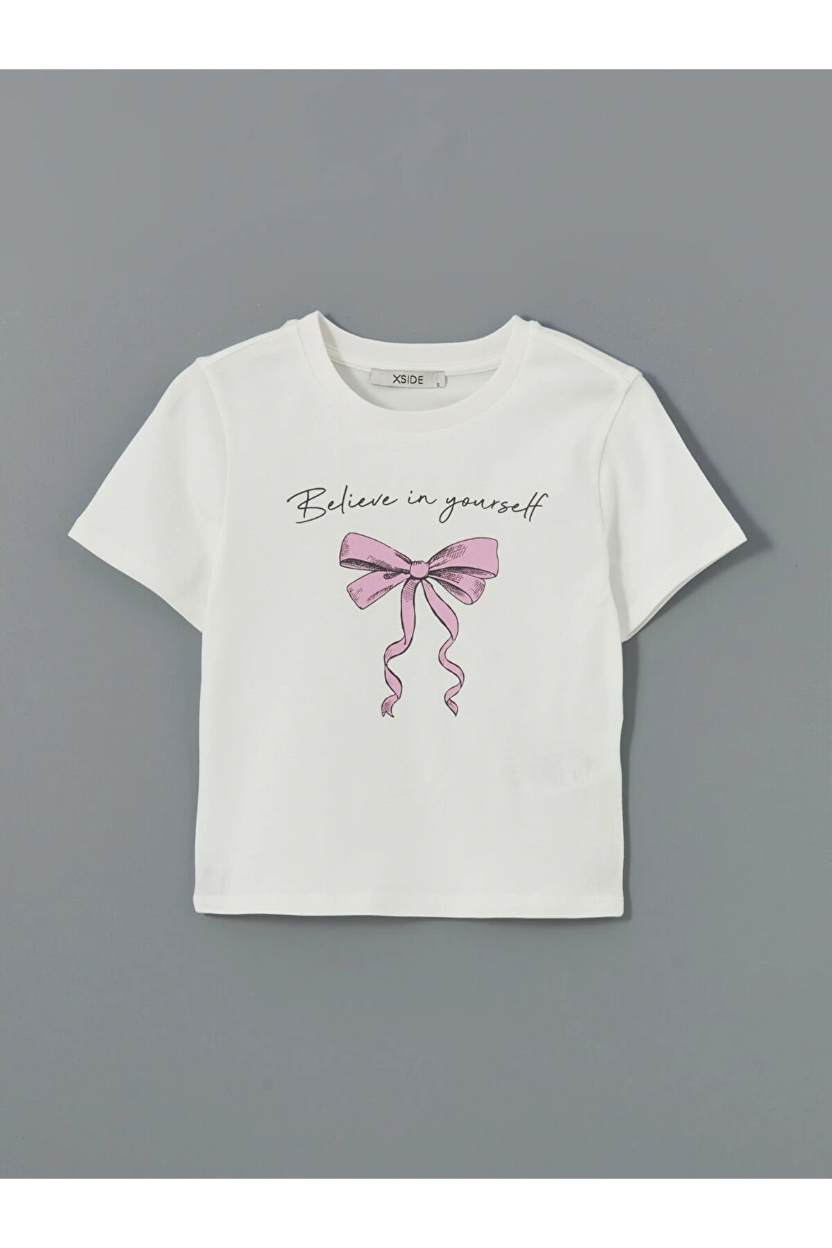 LCW Bisiklet Yaka Baskılı Kadın Tişört