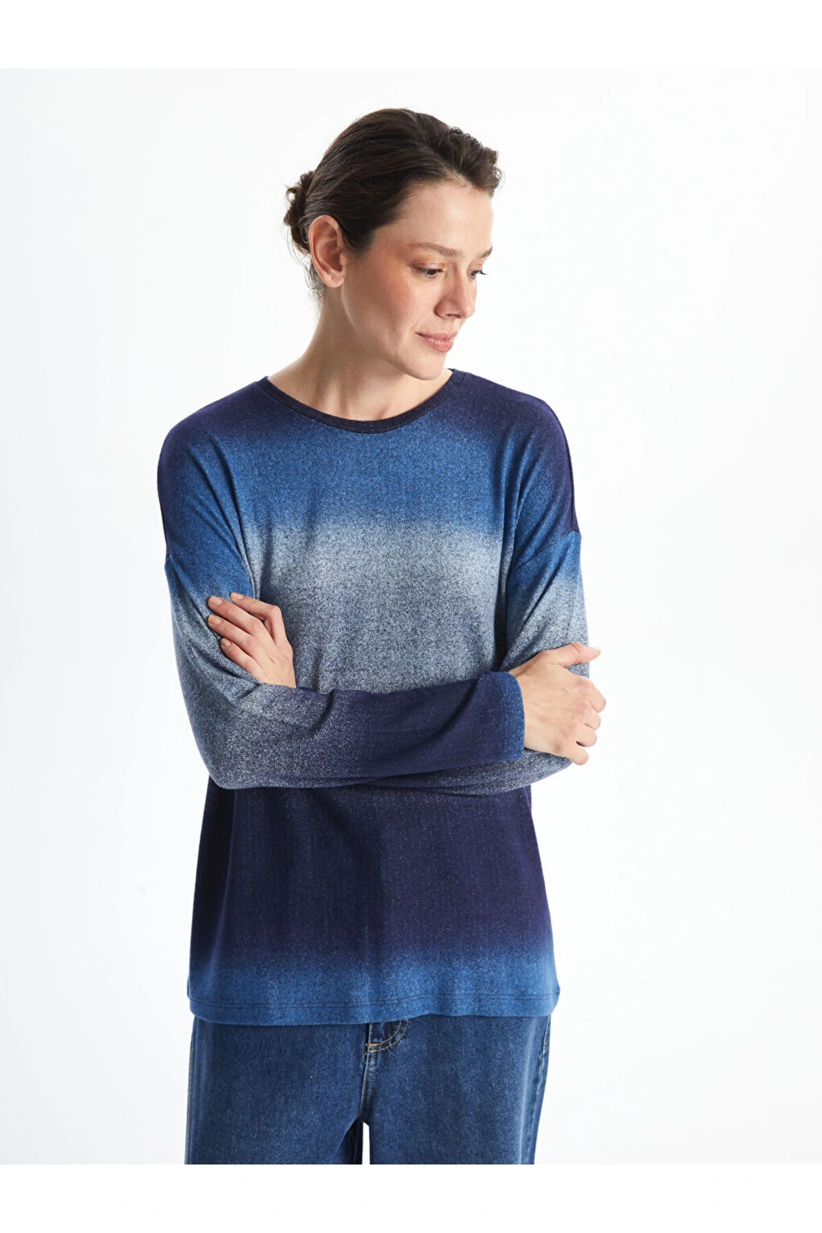 LCW Bisiklet Yaka Batik Kadın Tişört