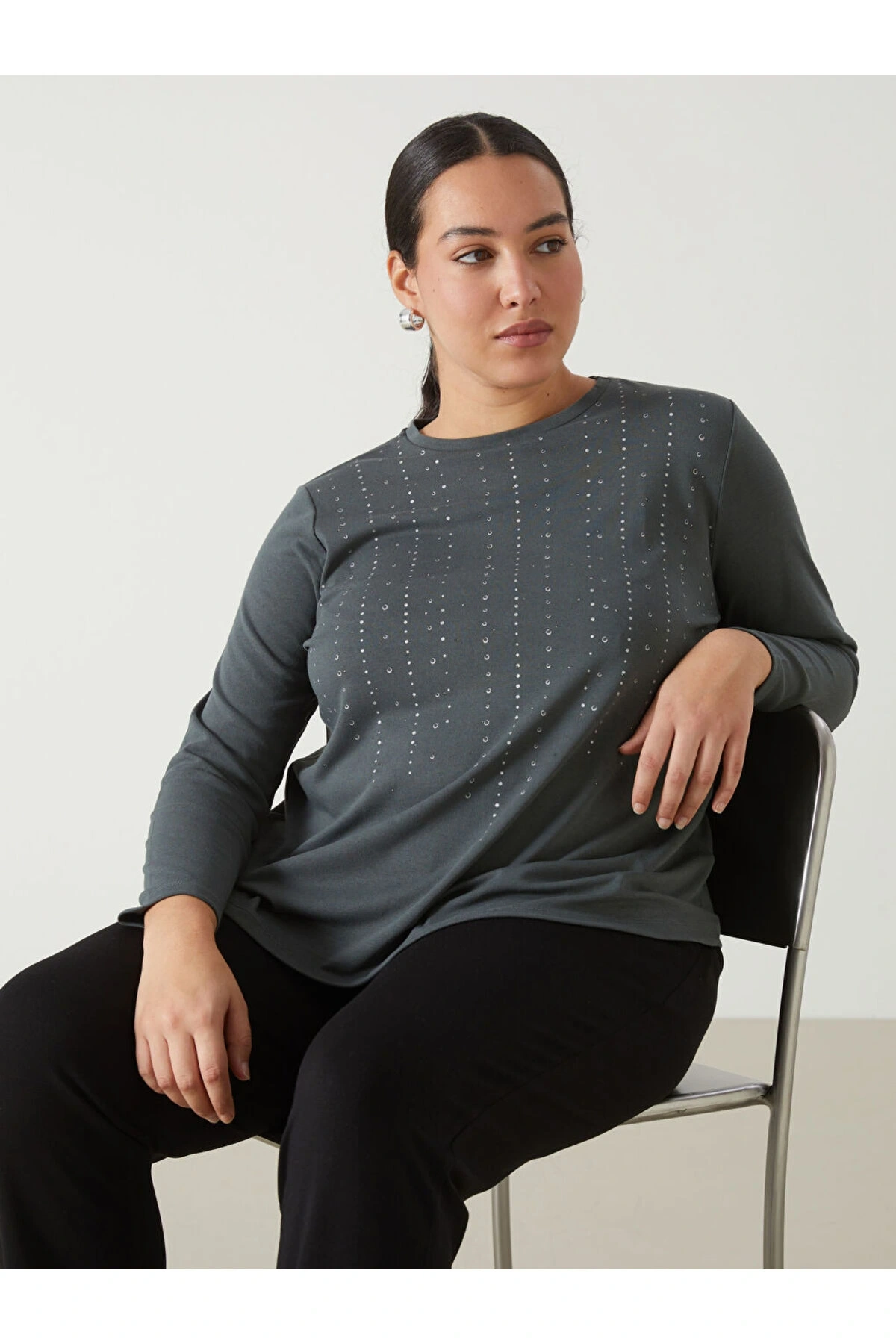 LCW Bisiklet Yaka Desenli Kadın Bluz