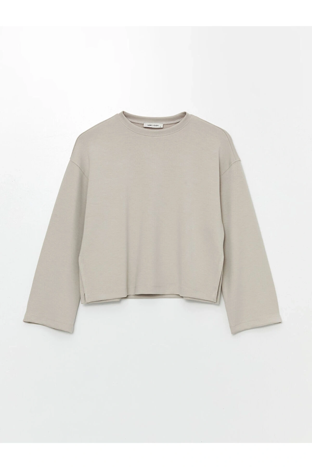 LCW Bisiklet Yaka Düz Oversize Kadın Sweatshirt