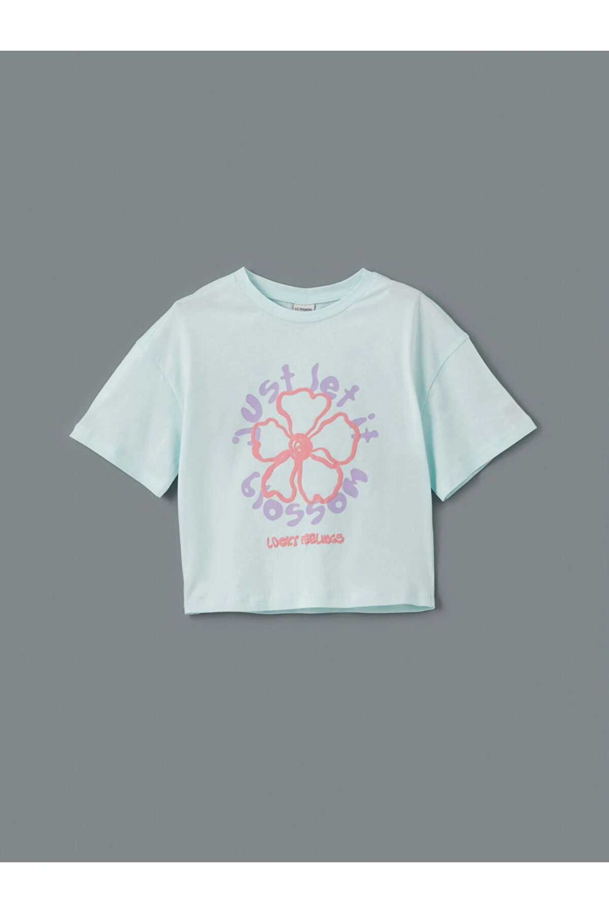 LCW Kids Yeşil Bisiklet Yaka Kız Çocuk Crop Tişört 2li