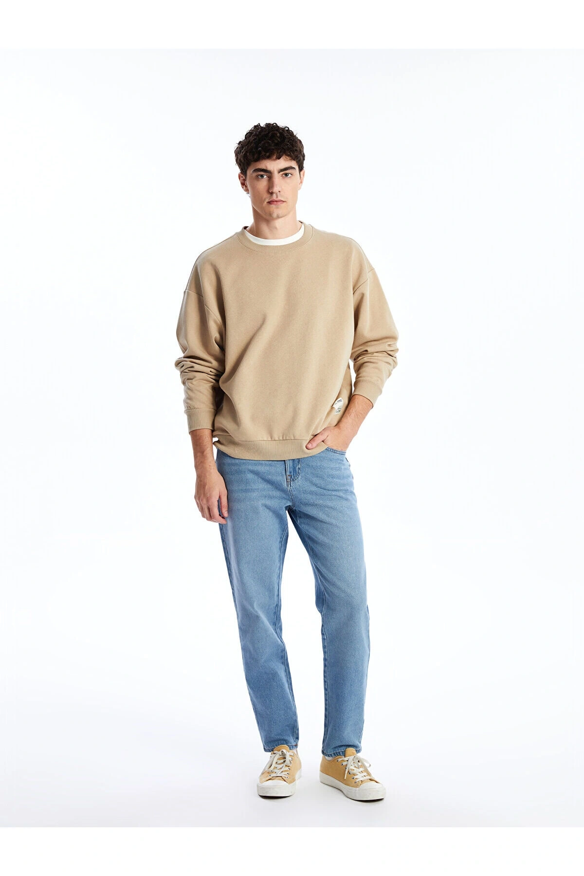 Lcw Bisiklet Yaka Uzun Kollu Baskılı Erkek Sweatshirt