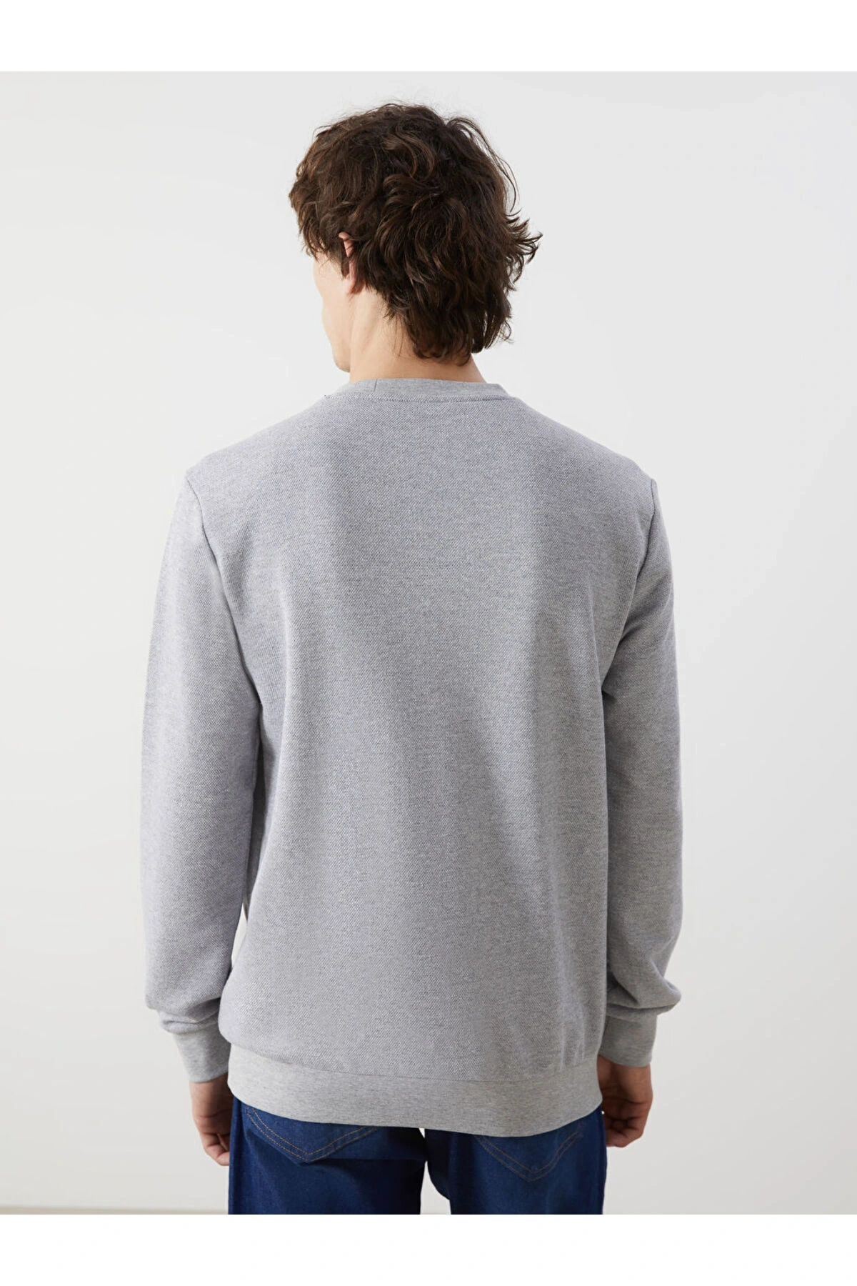 LCW Bisiklet Yaka Uzun Kollu Baskılı Erkek Sweatshirt