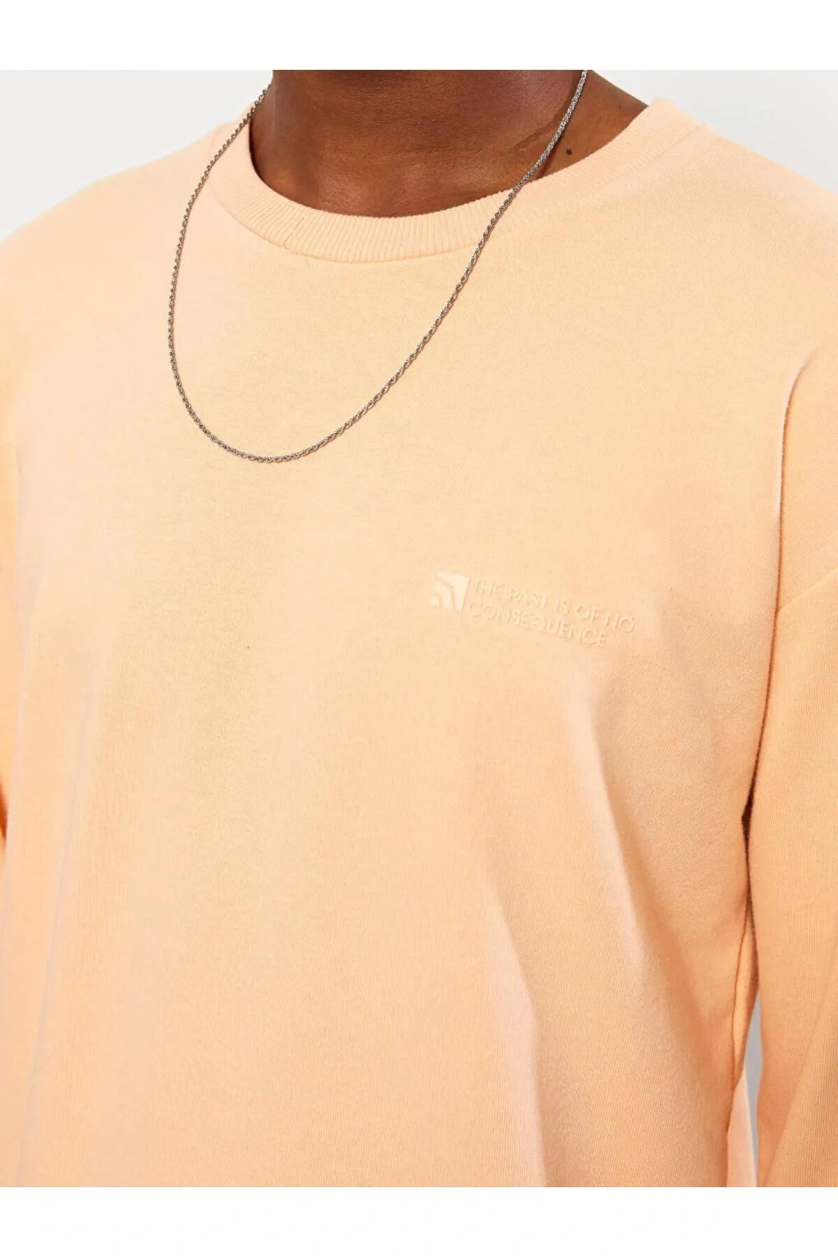 LCW Casual Mercan Bisiklet Yaka Uzun Kollu Baskılı Erkek Sweatshirt