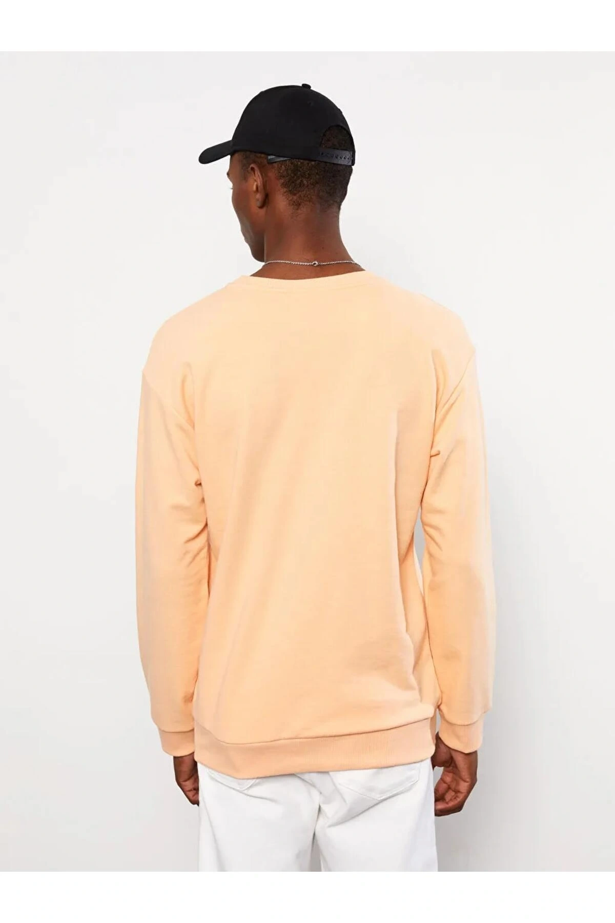 LCW Casual Mercan Bisiklet Yaka Uzun Kollu Baskılı Erkek Sweatshirt