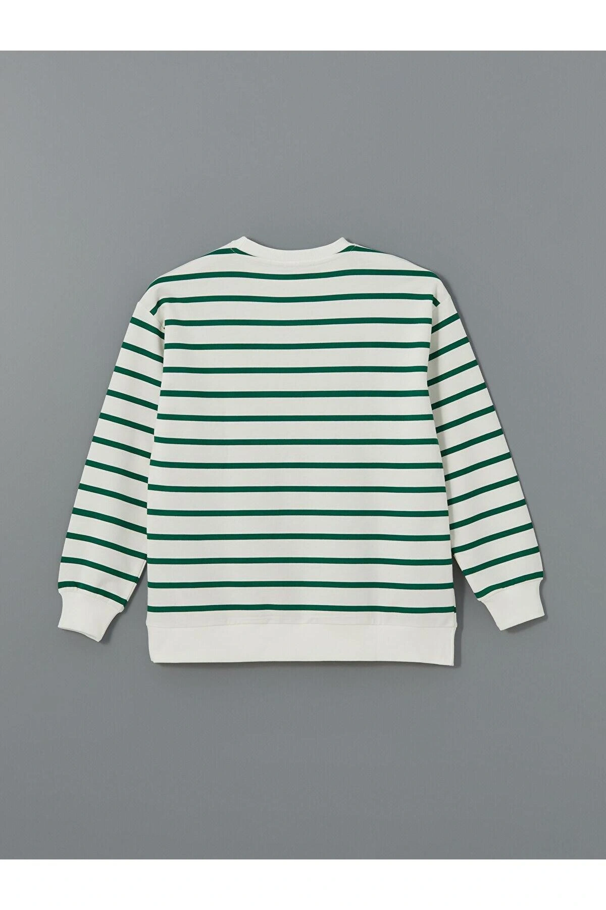 LCW Comfort Çizgili Bisiklet Yaka Çizgili Kadın Sweatshirt (W4)