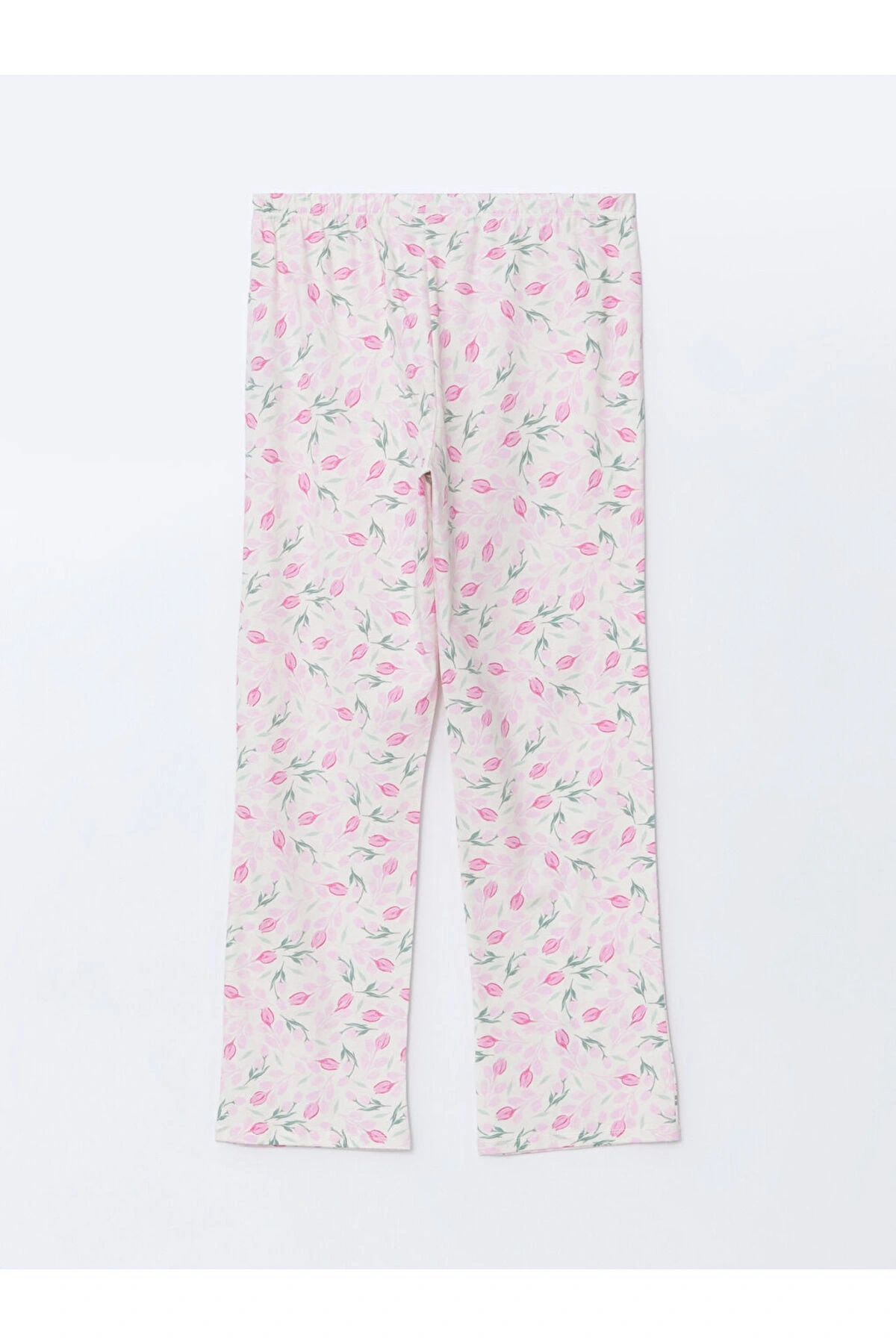 LCW DREAM Ekru Gömlek Yaka Çiçekli Kadın Pijama Takım