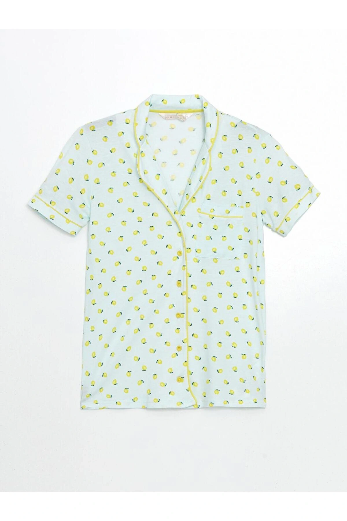 LCW DREAM Gömlek Yaka Baskılı Kadın Pijama Takımı