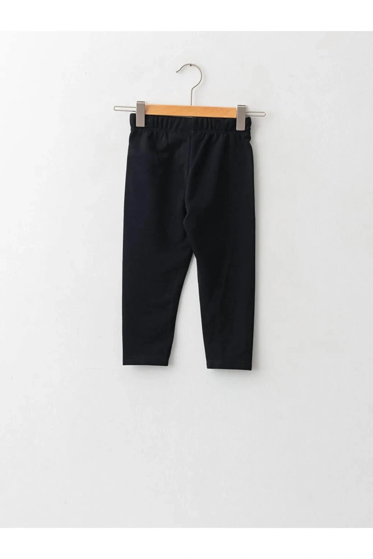 LCW ECO Siyah Beli Lastikli Basic Kız Bebek Tayt